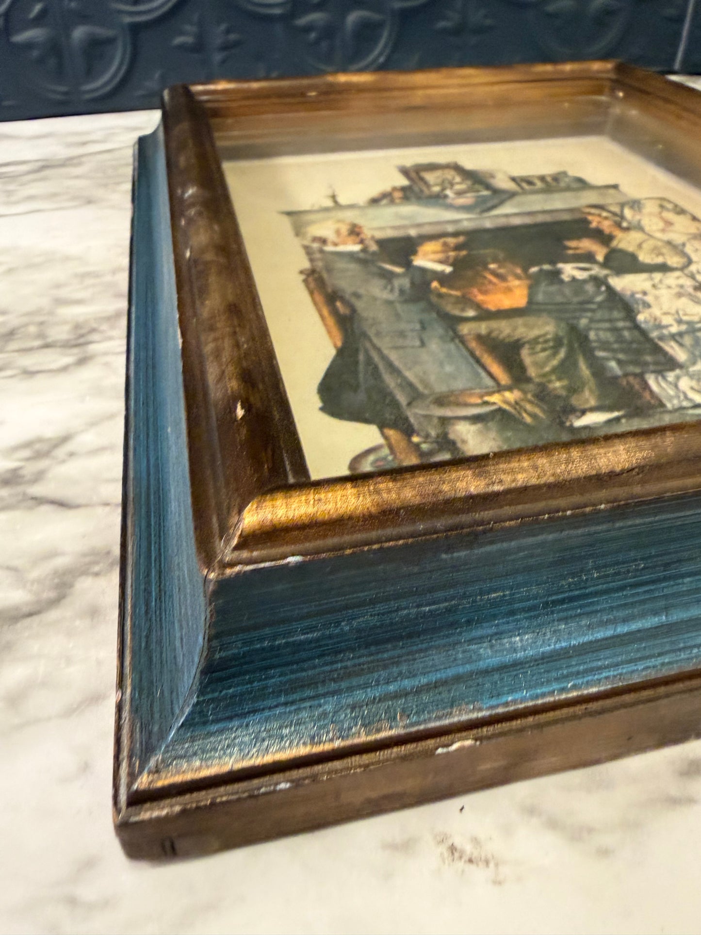 Rockwell's Tea for Two Print in Deep Frame