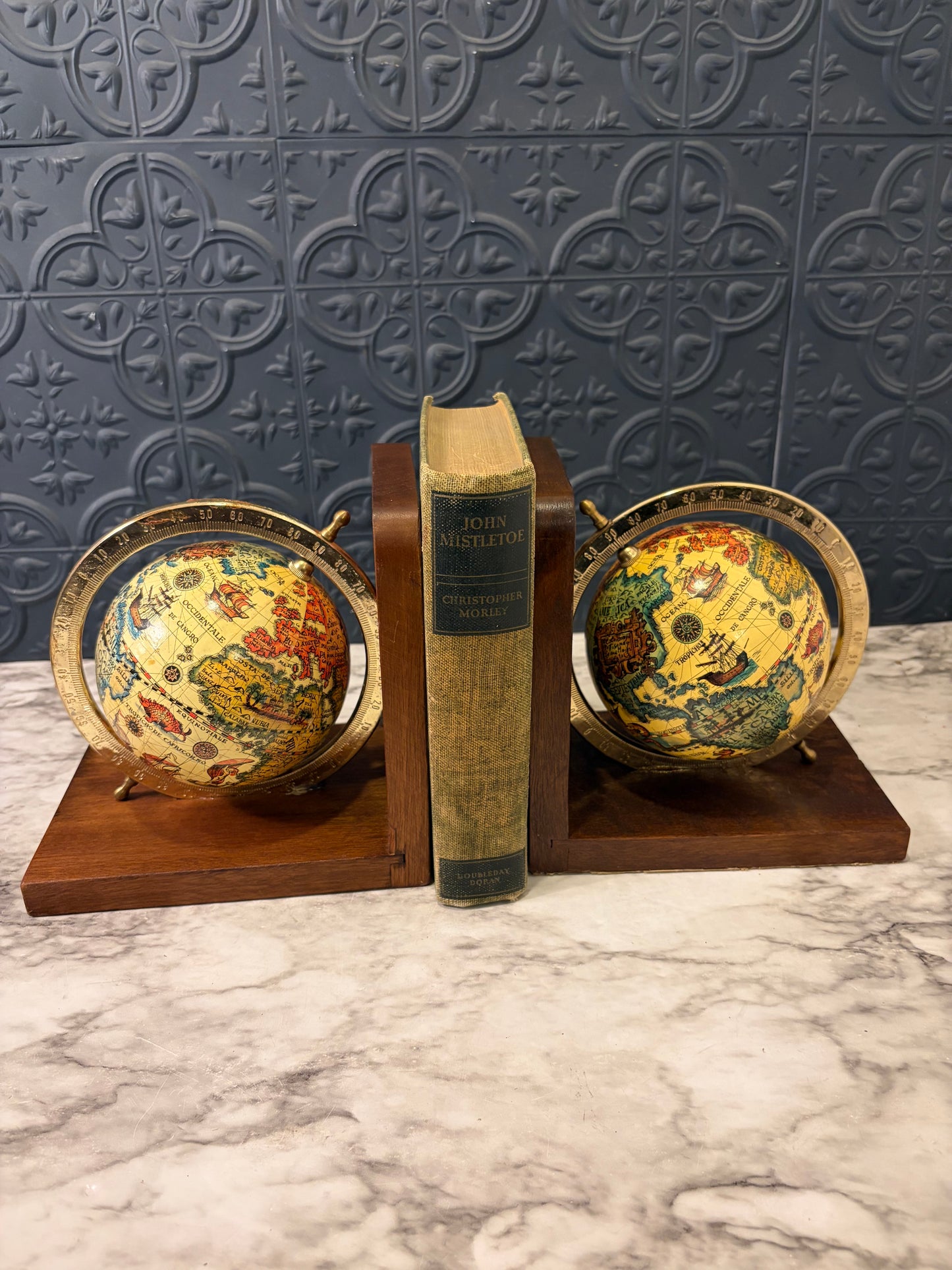 Set of Globe Bookends from Japan