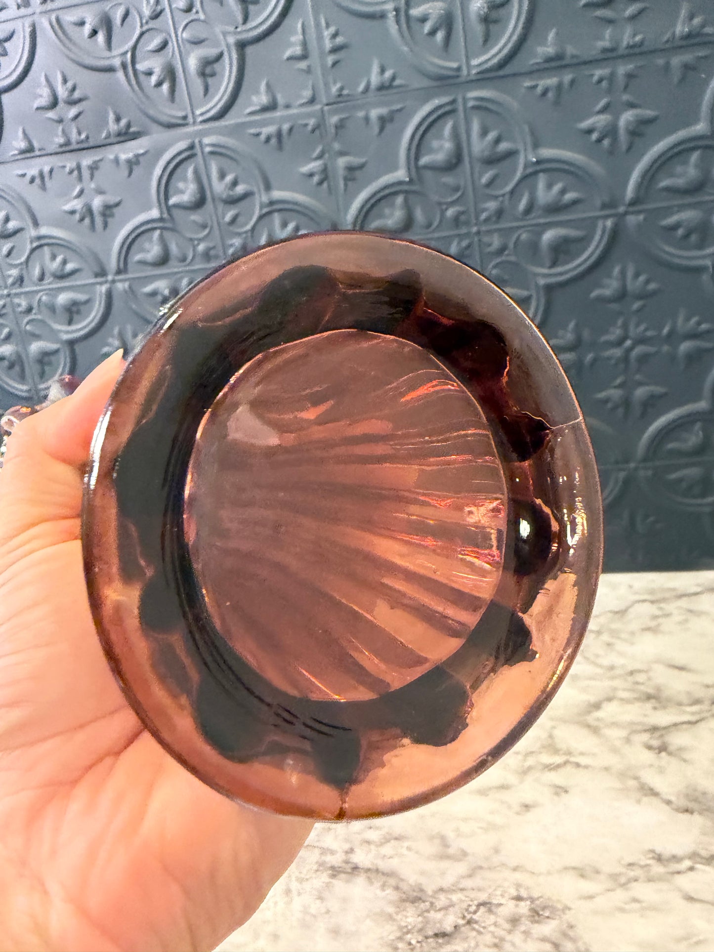 Carnival Glass Swung Vase