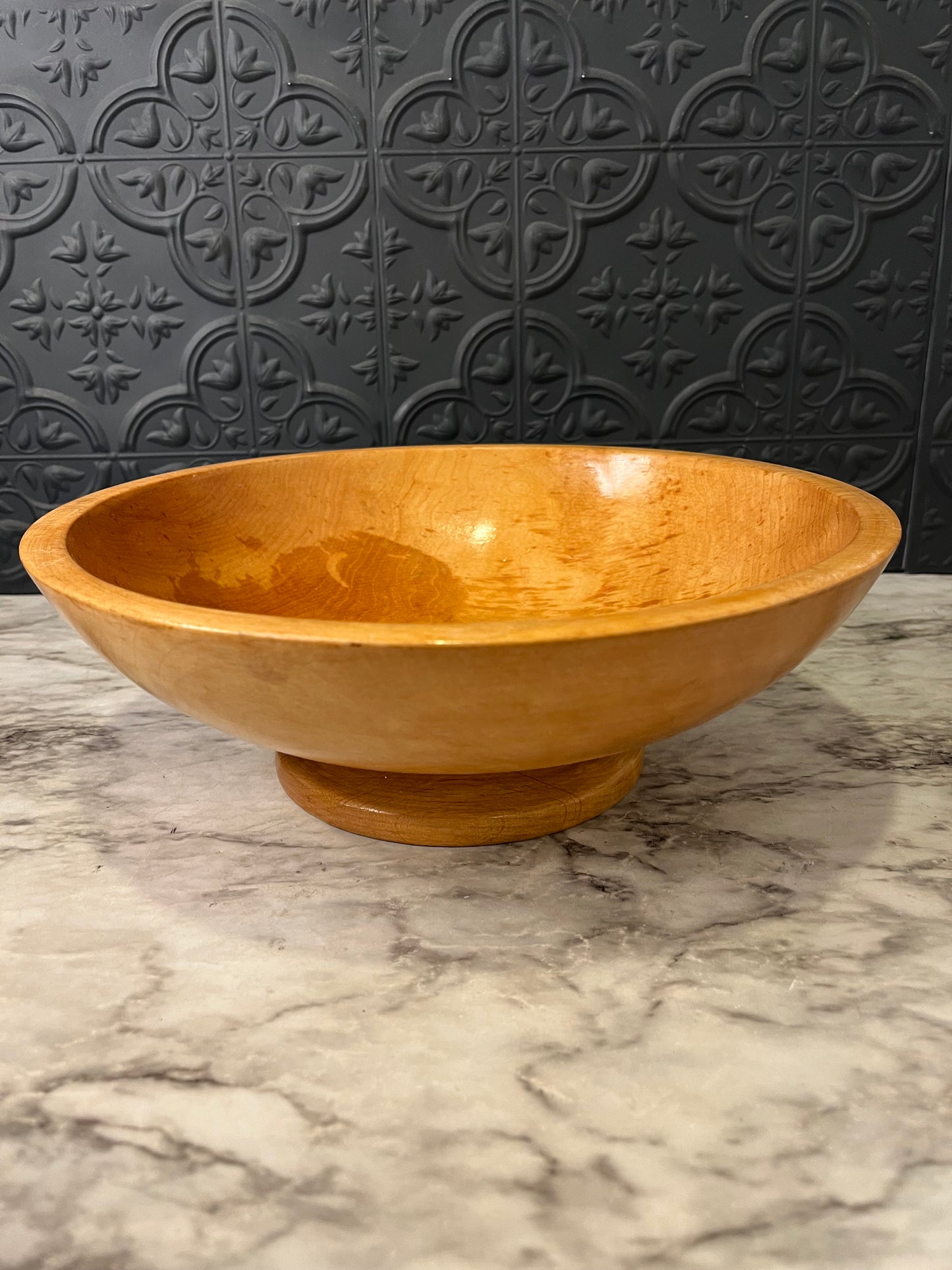 Honey Wood pedestal bowl
