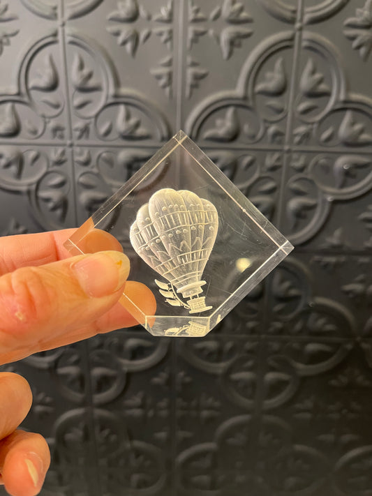 Vintage Reverse Carved Lucite Air Balloon