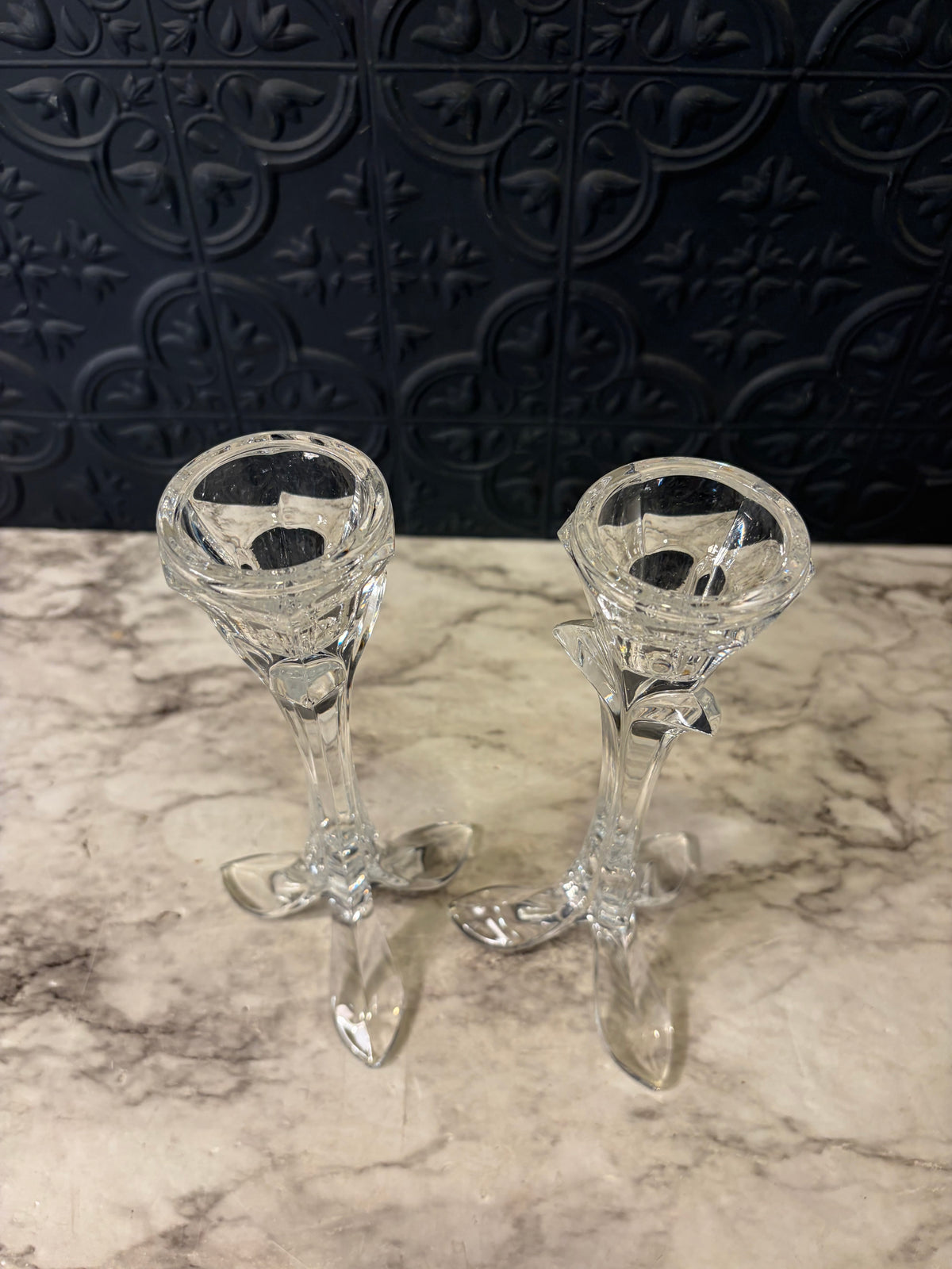 Cristal D'Arques Lead Crystal Candlesticks x2