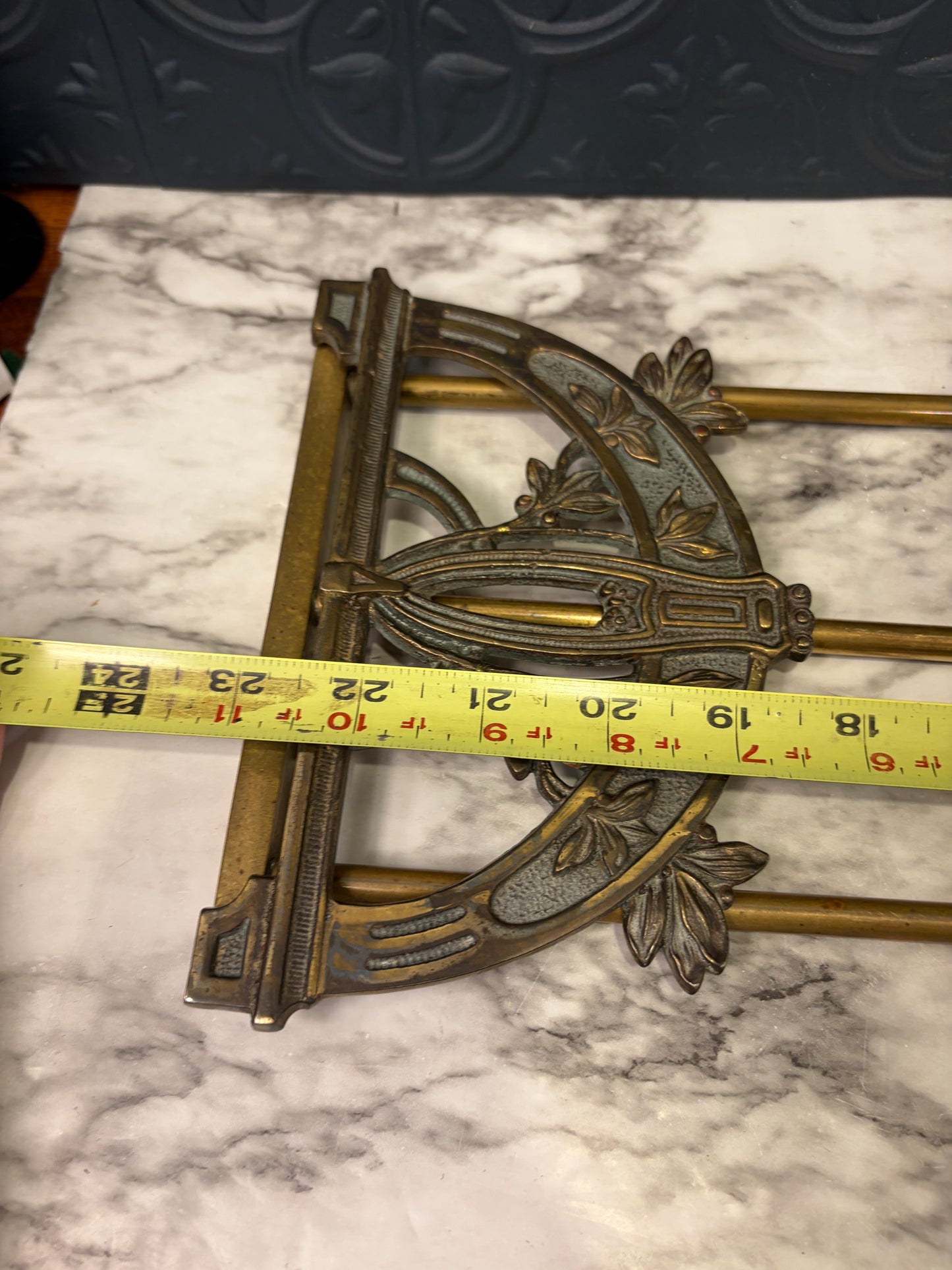 Brass Art Nouveau Adjustable Book Rack