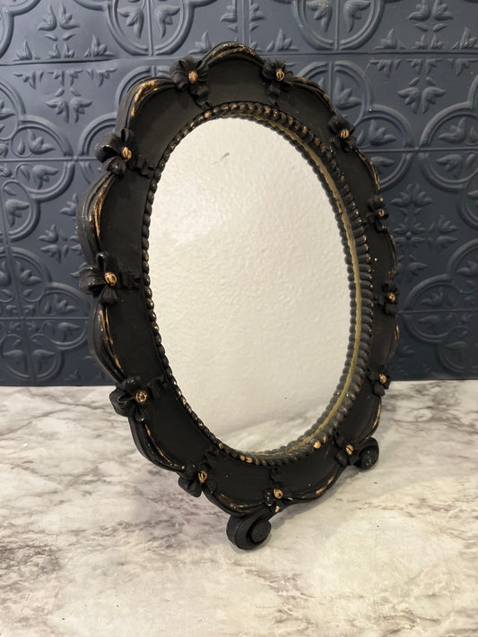 Painted Black Tabletop Mirror
