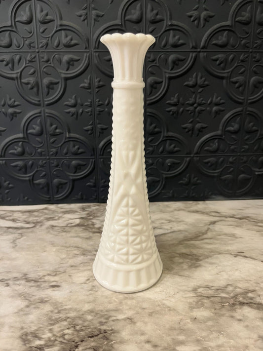 Milk Glass Vase Fluted