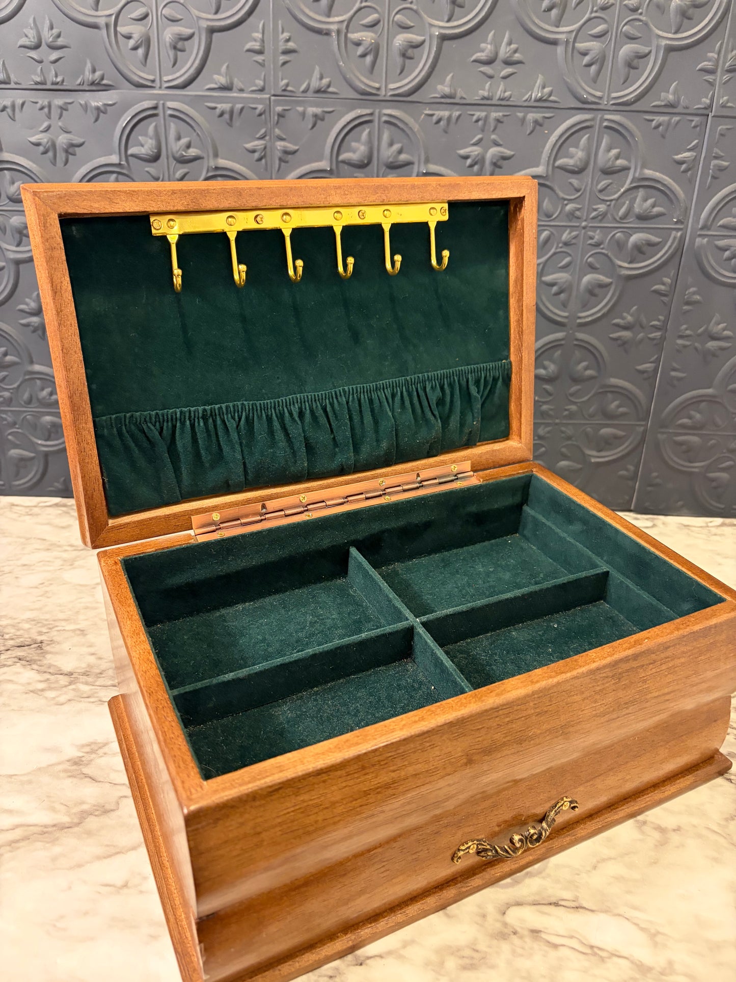 Mele Wood Jewelry Box with Burlwood Top