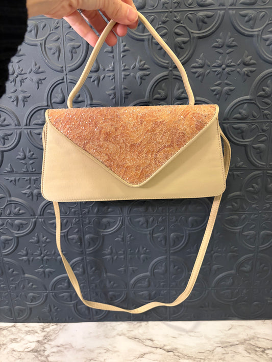 Italian Champagne Beaded Clutch
