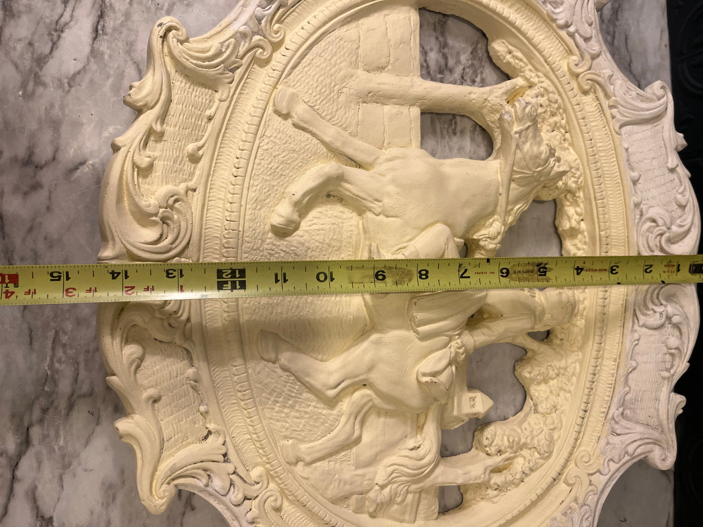 Plaster Wall Hanging of Figure on Horse
