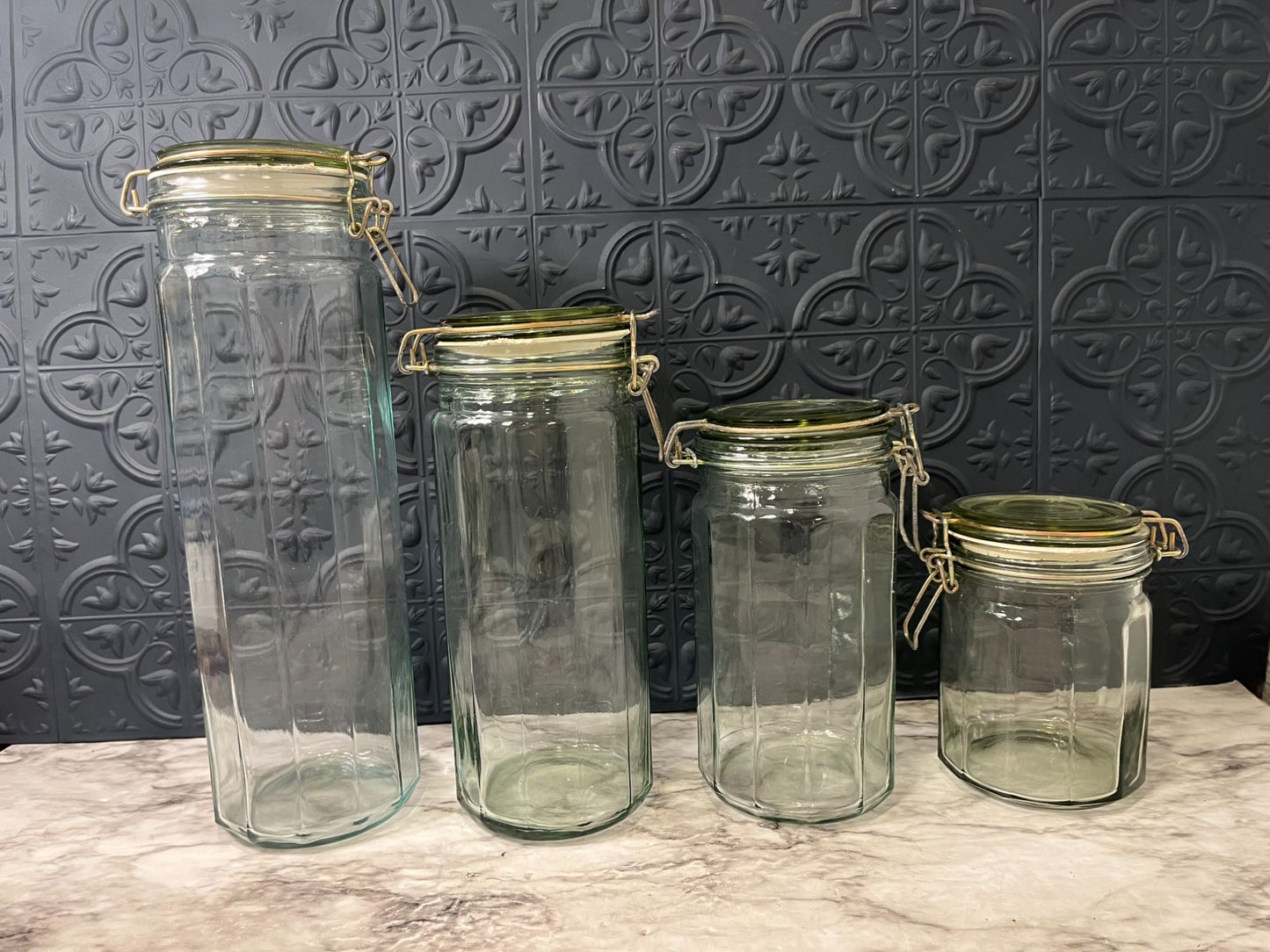 Glass Canister Set x 4