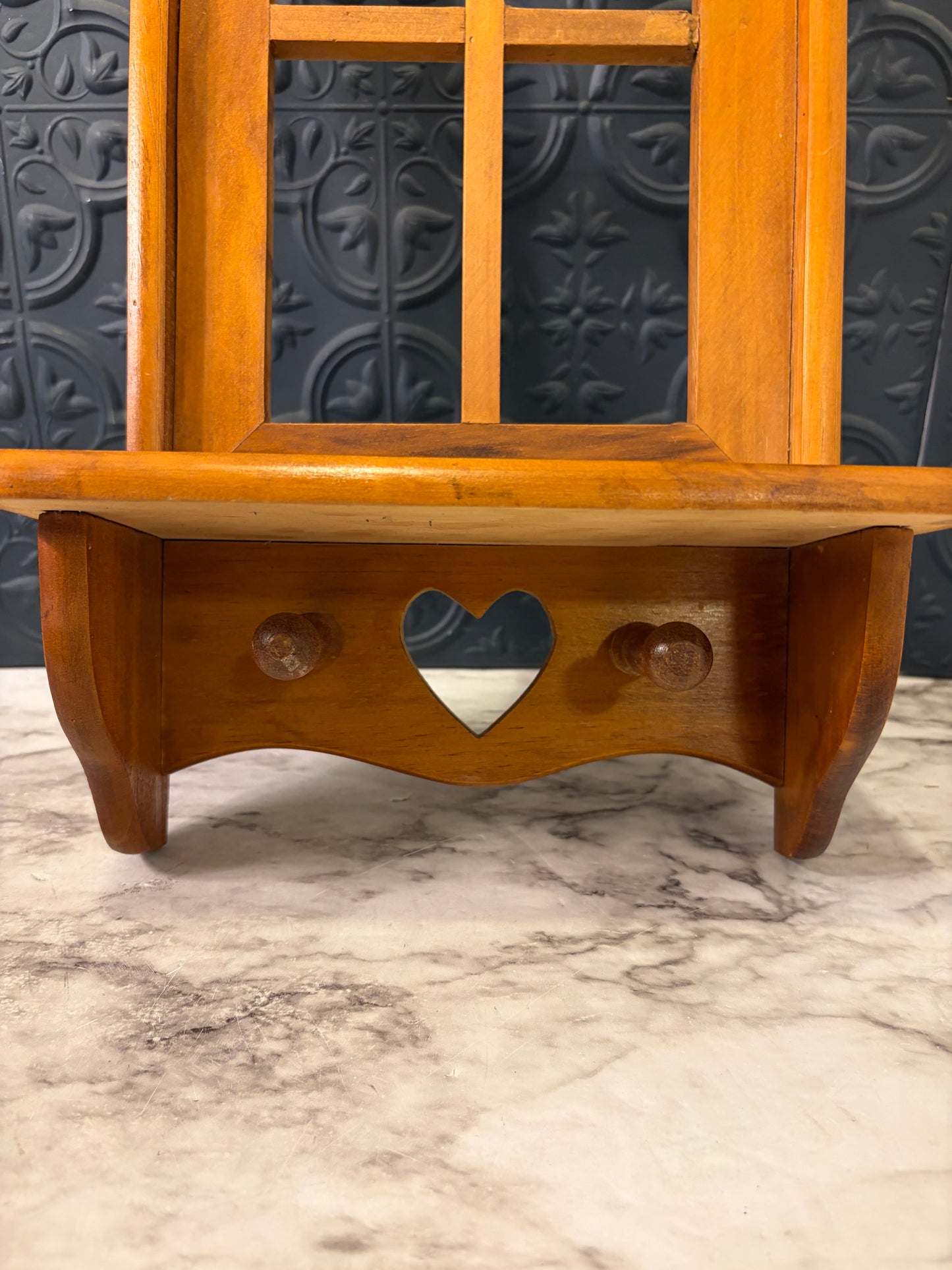 Wood Window Shelf with Heart