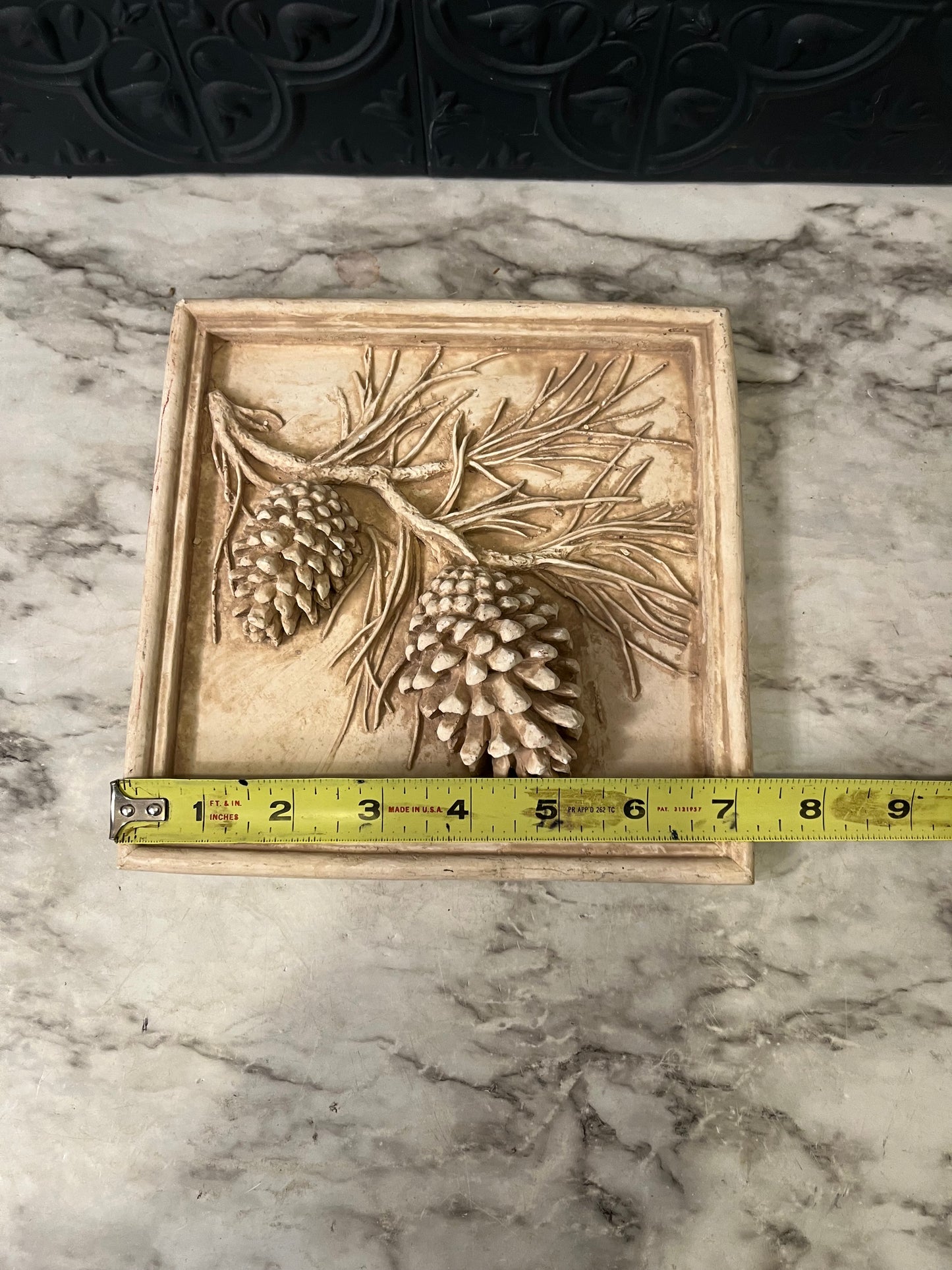 Plaster Pine Cone Casting wall hanging