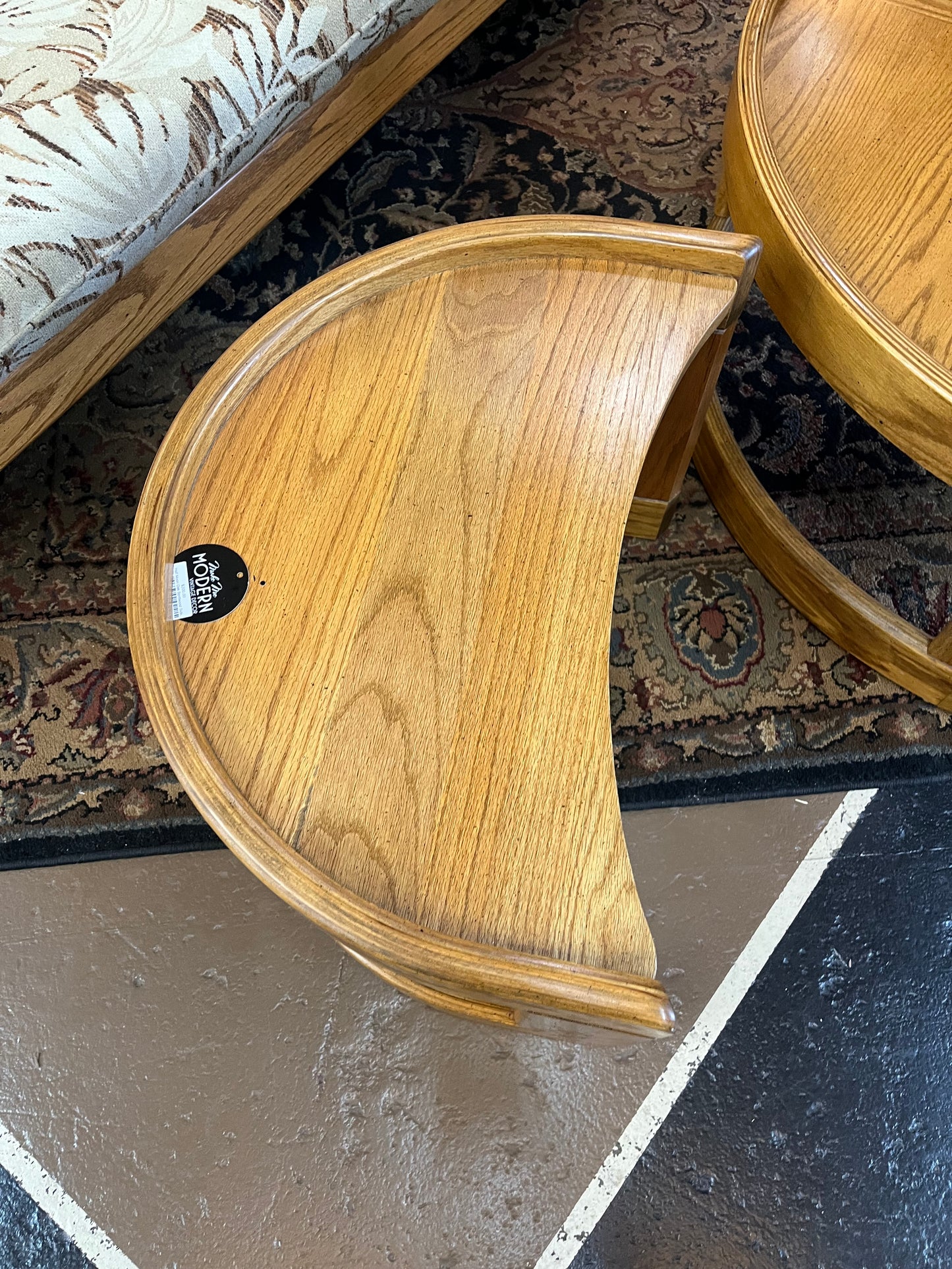 Half Moon Oak Bentwood Side Table
