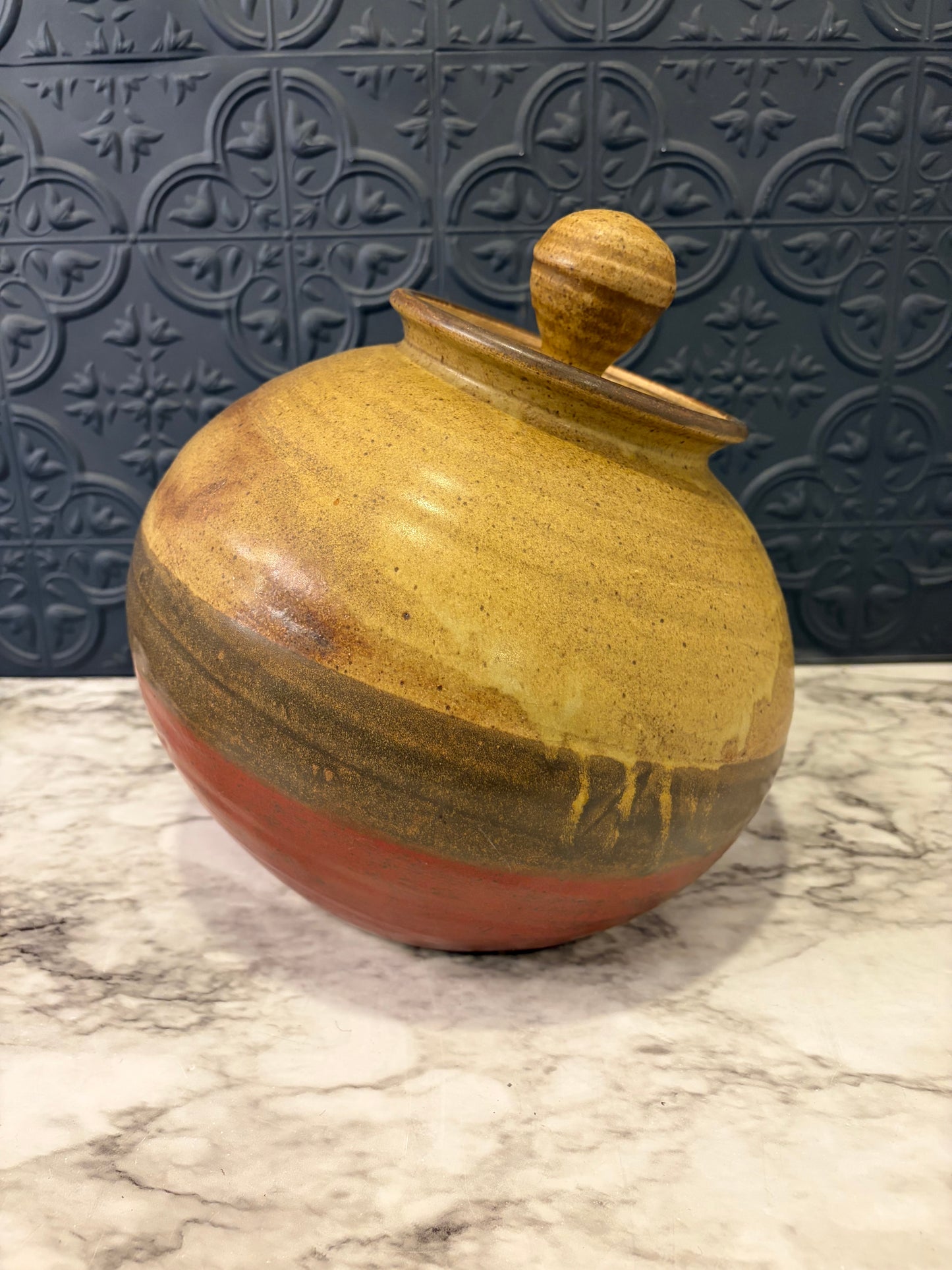 Pottery with Lid Canister style