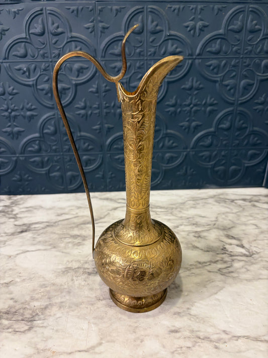 10" Etched Brass Pitcher