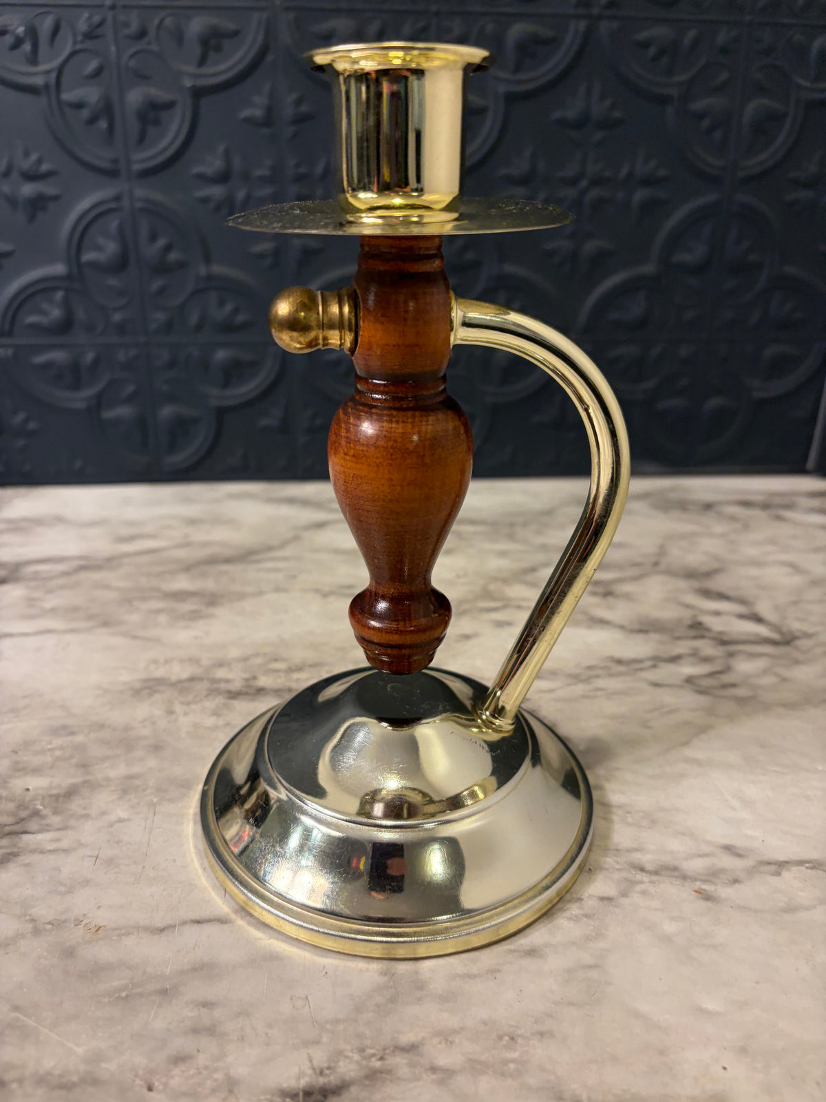 Home Interiors Wood and chrome Swivel Wall Sconce
