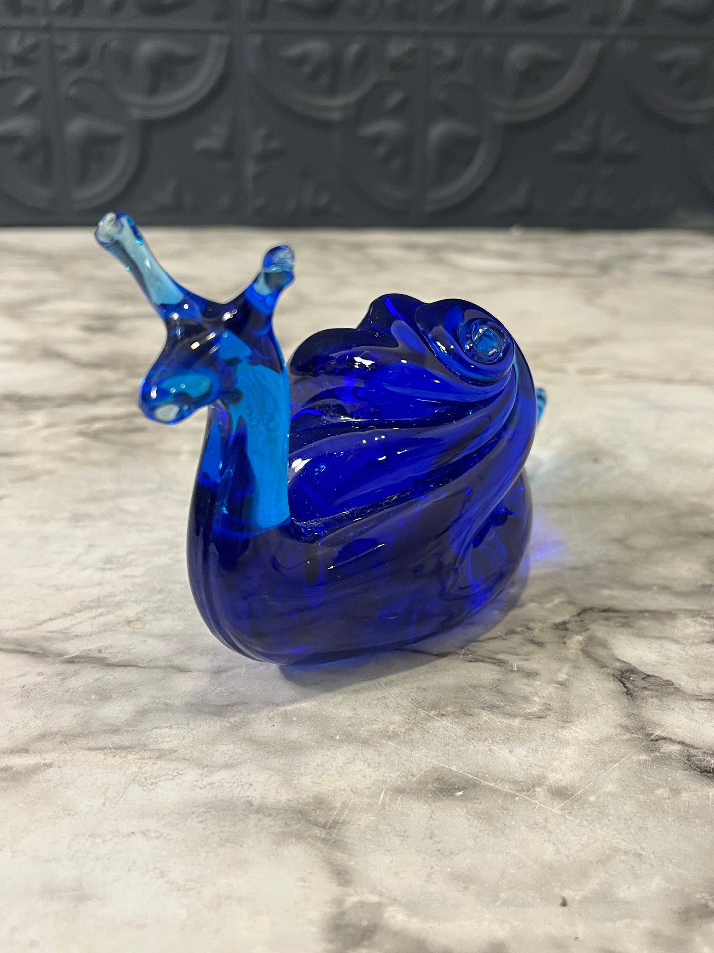 Cobalt Blue Glass Snail