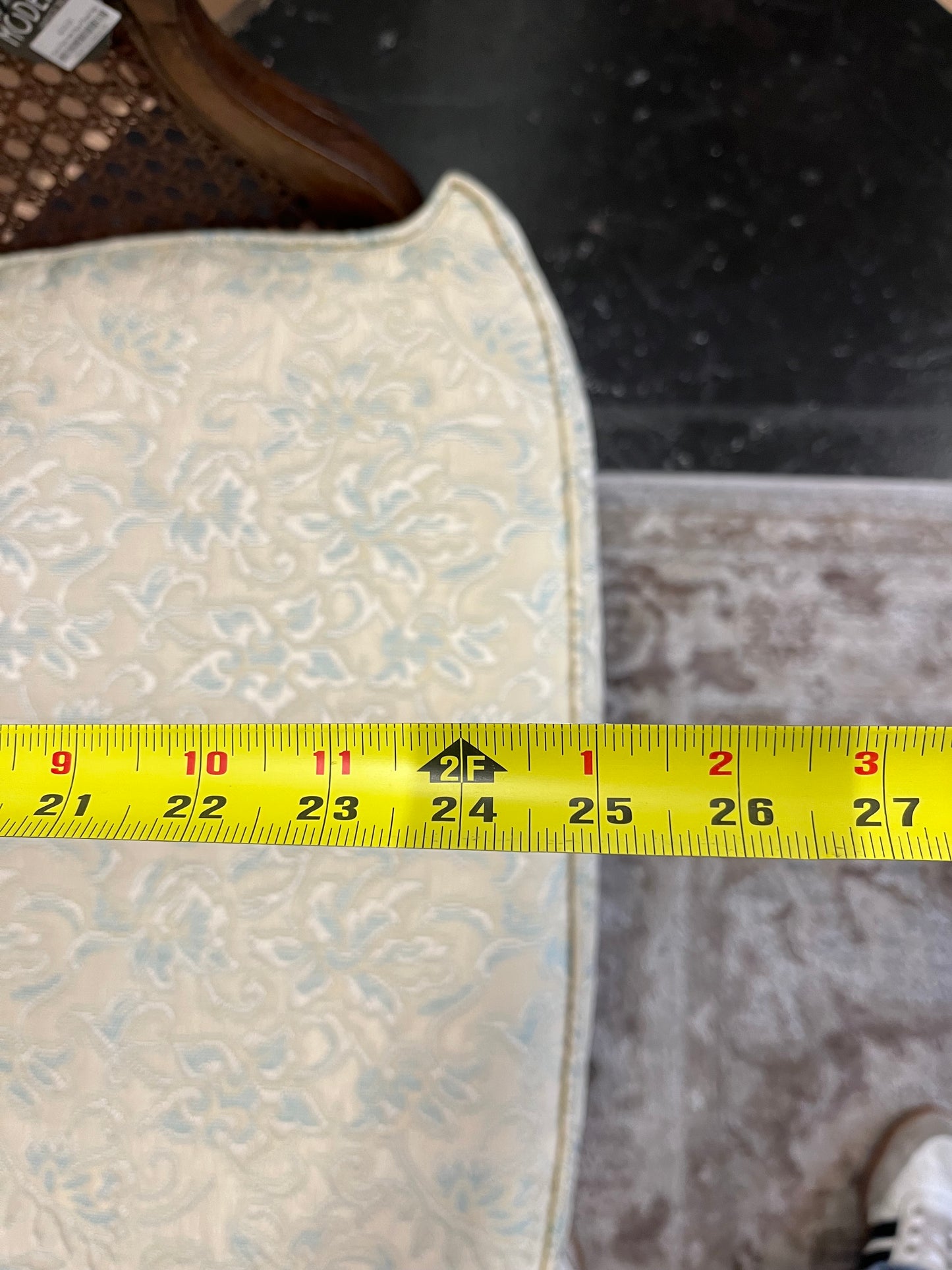 Cane Chair with Blue Floral Fabric