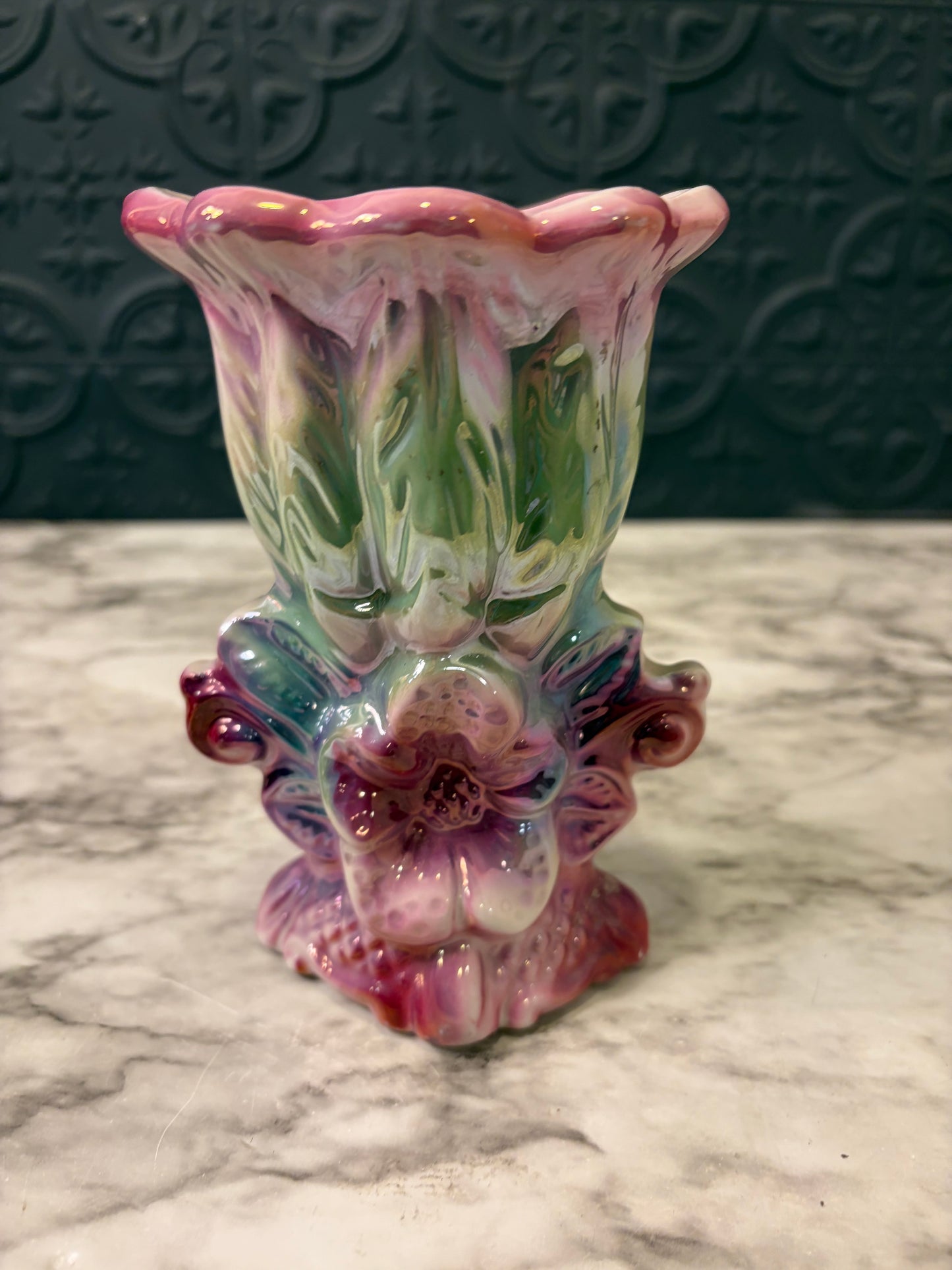 Brazilian Multi Color Lusterware Vase