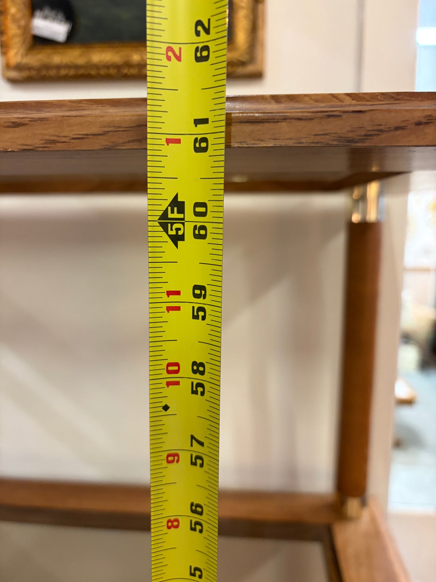 Mid Century Open Bookcase with Smoke Glass Shelves