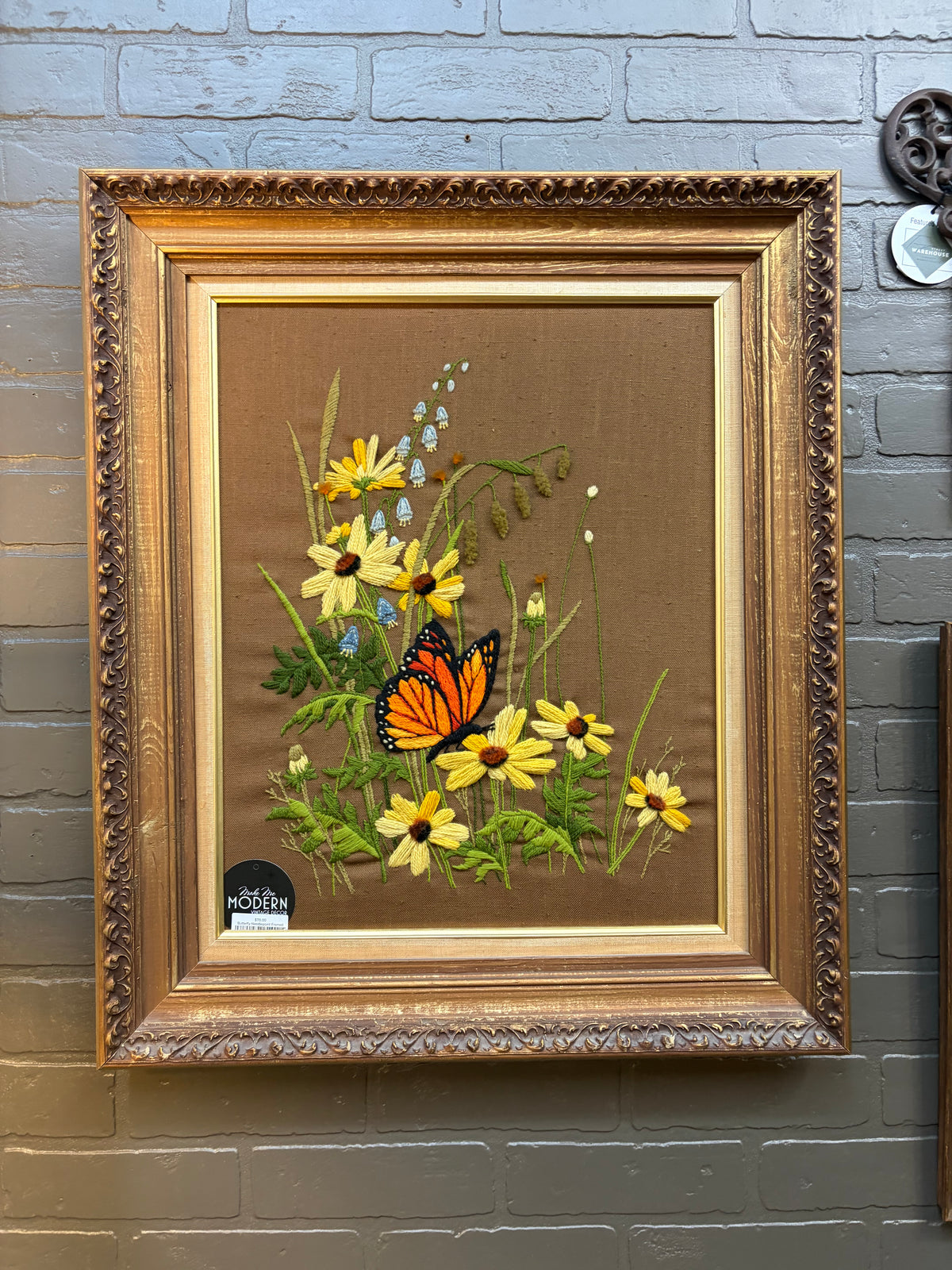 Butterfly Needlepoint Framed