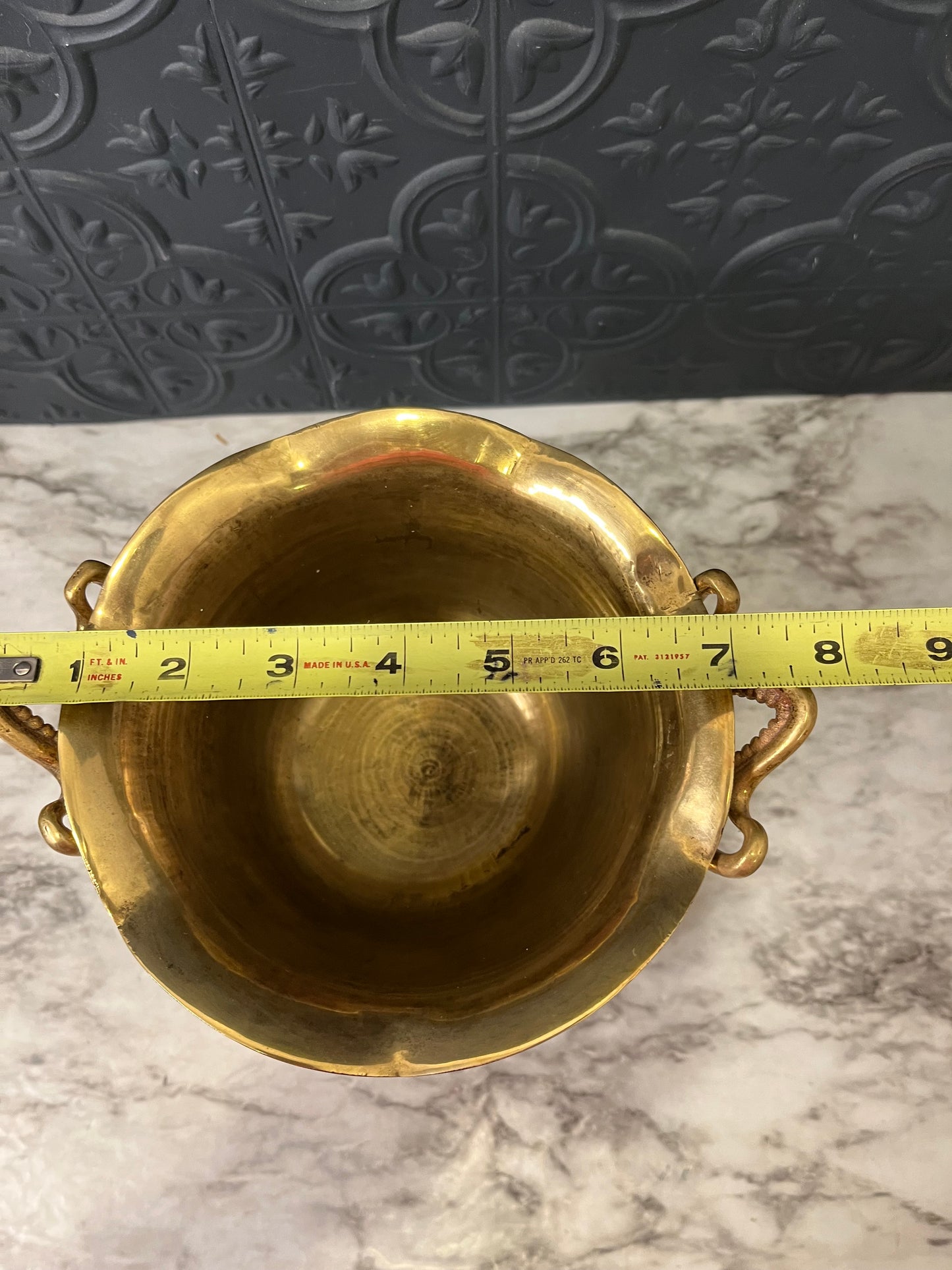 Brass Urn with Lions Paw Feet