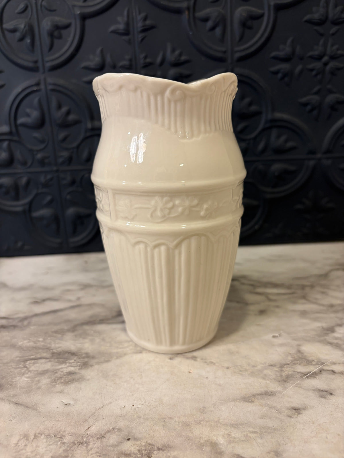 Belleek Vase From Ireland Cream Decor only