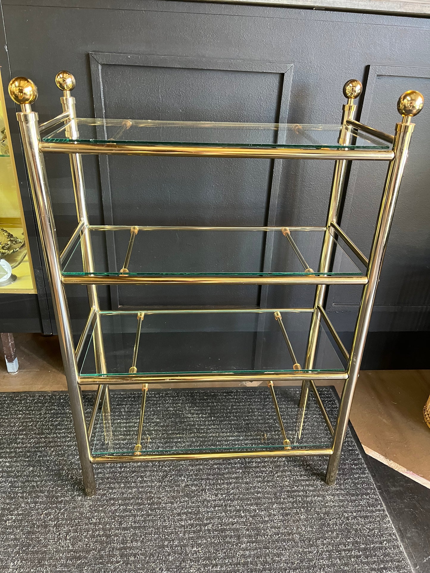 Brass and Glass 4 shelves