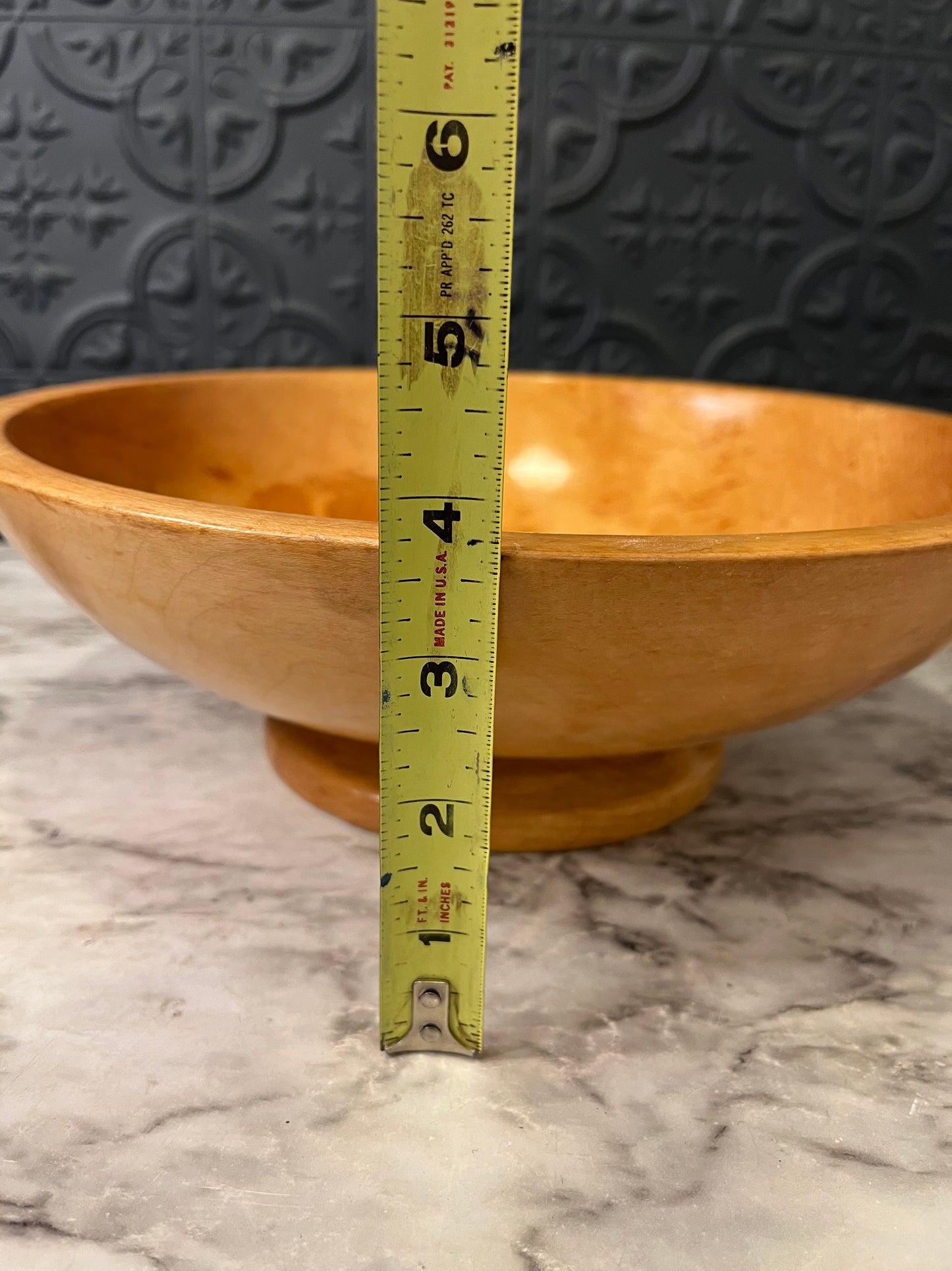 Honey Wood pedestal bowl