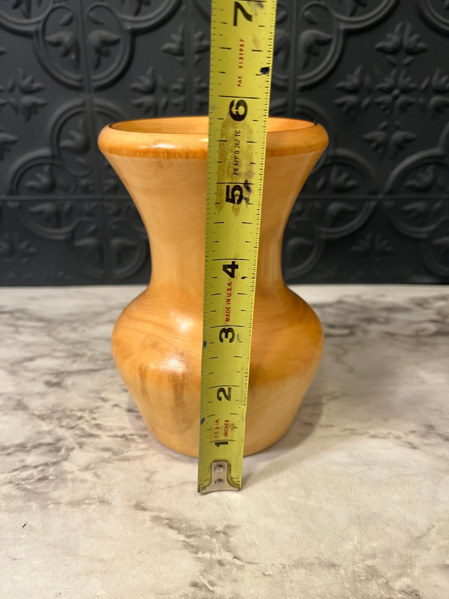 Hand-turned Aspen Wood Vase 5.5"