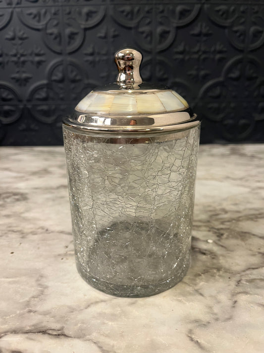 Crackle Glass Canister with mop lid