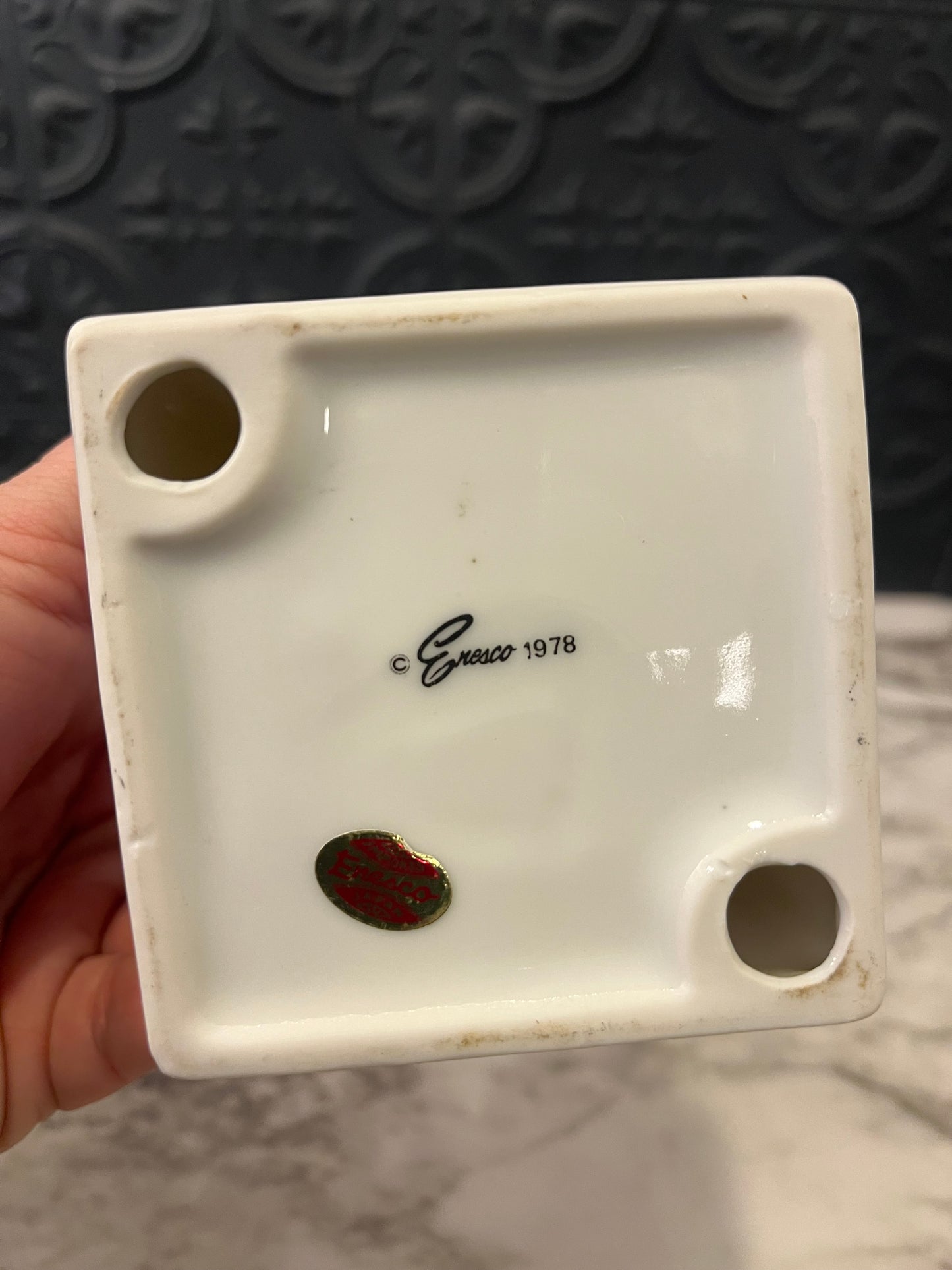 Enesco Porcelain Bird Candle Holder