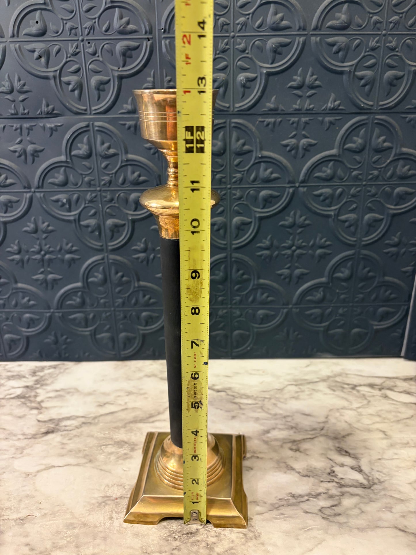 Brass Candle Holder with Black Shaft and Cup