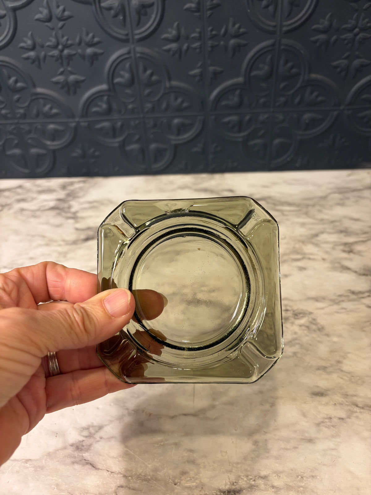 Smokey Grey Square Ashtray