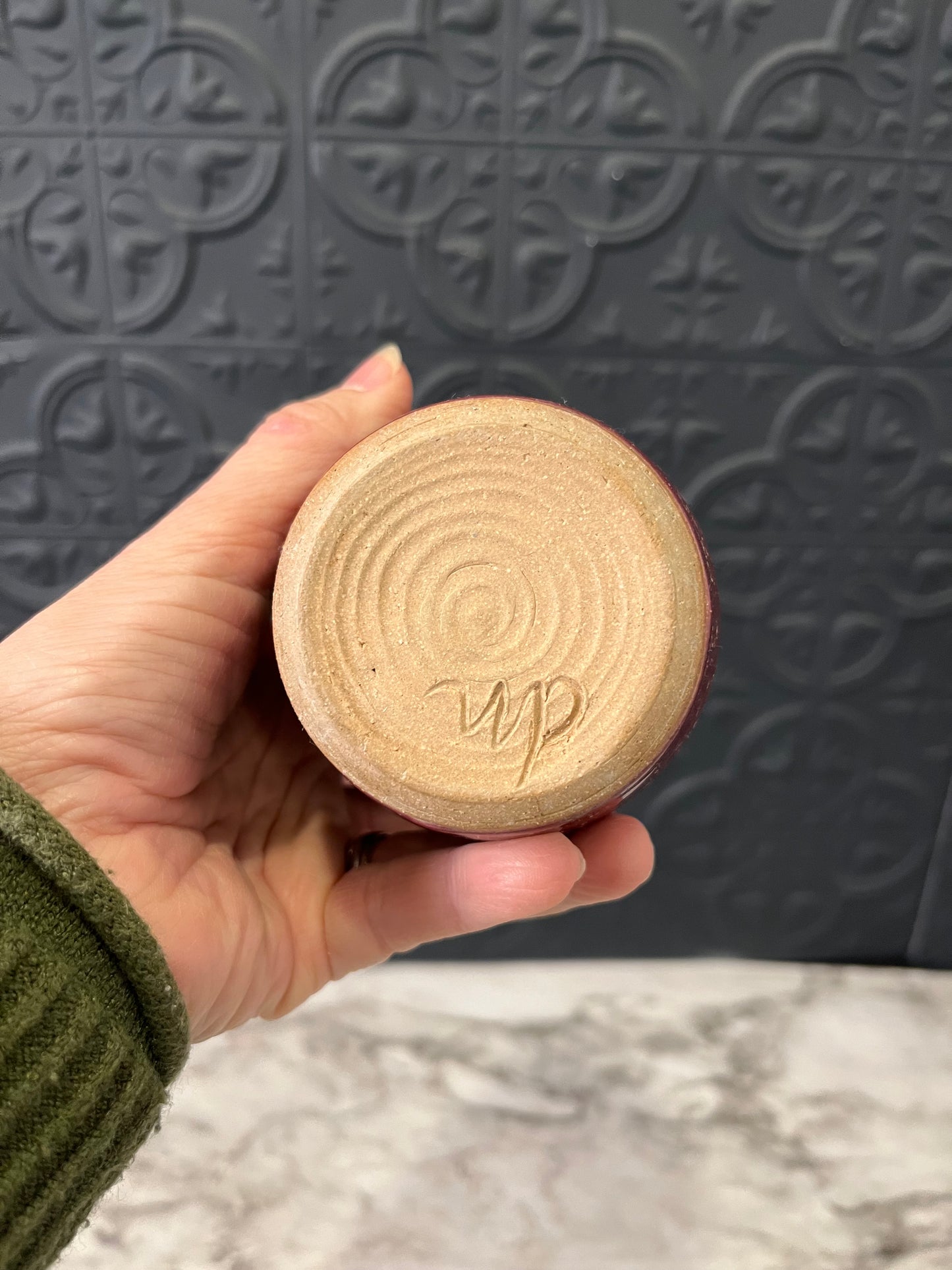 Red and Cream Pottery Vase