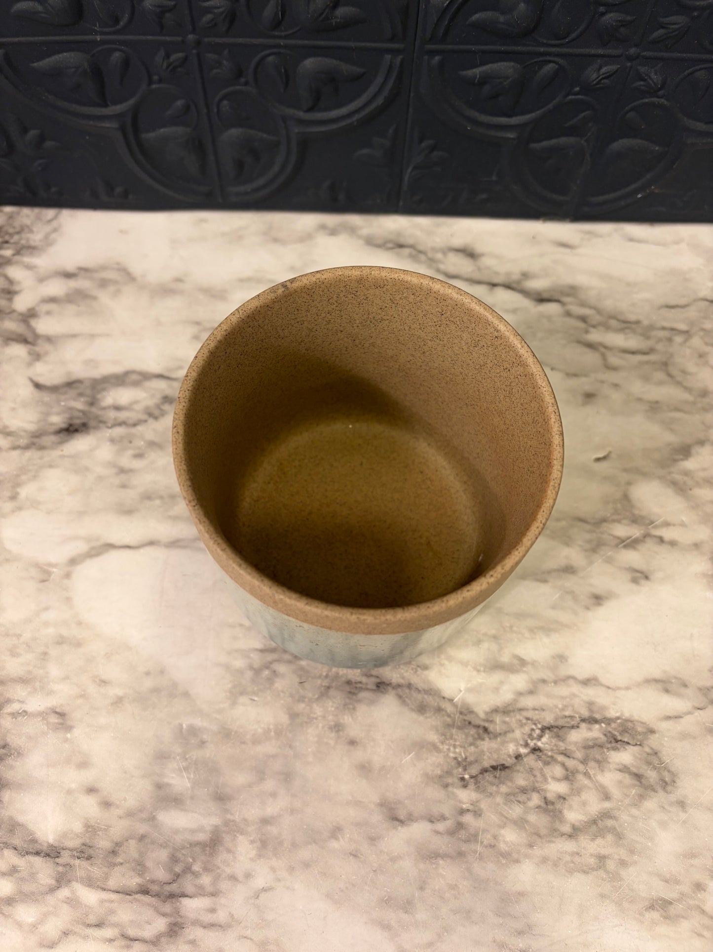 Two tone Stoneware blue and tan
