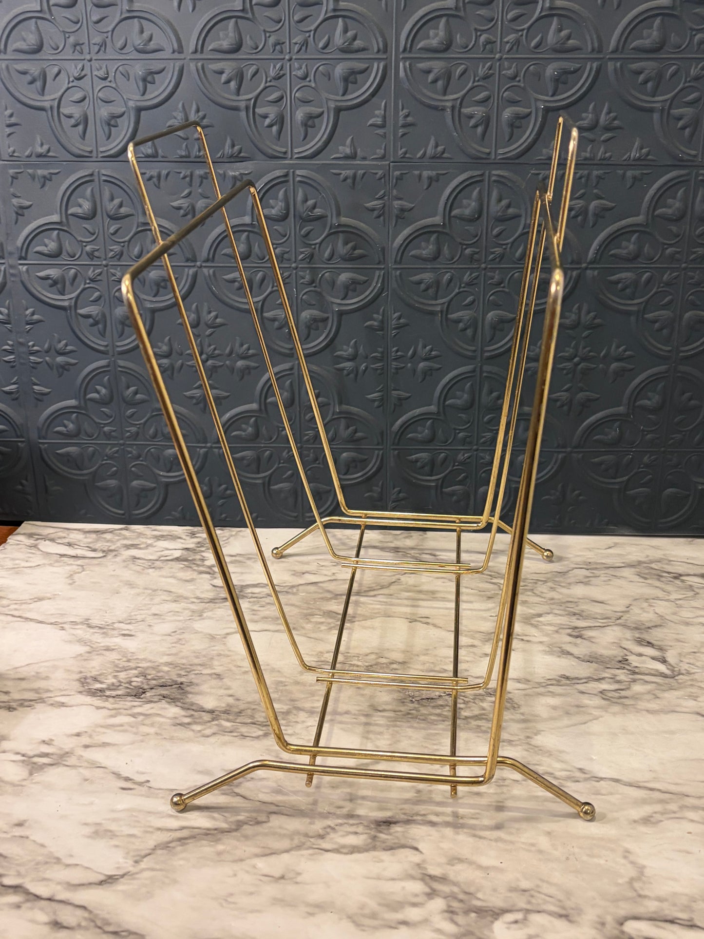 Gold Metal Vintage Book Rack
