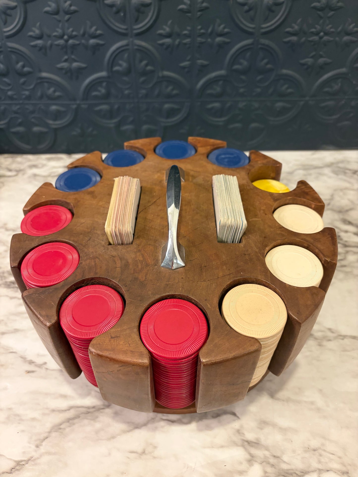 MCM Spinning Poker Chips and Cards Set