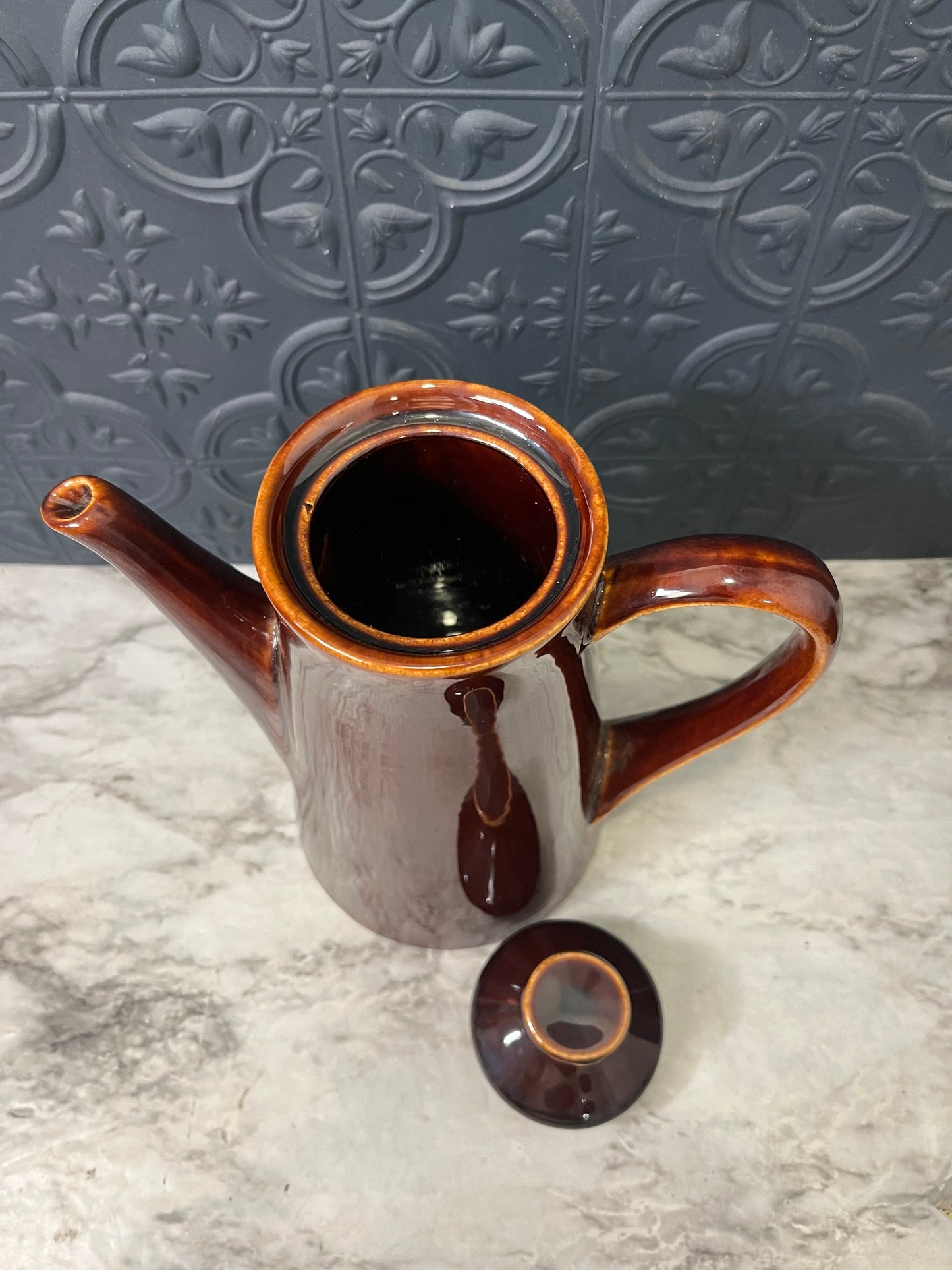 USA pottery Brown Glazed Coffee Pot