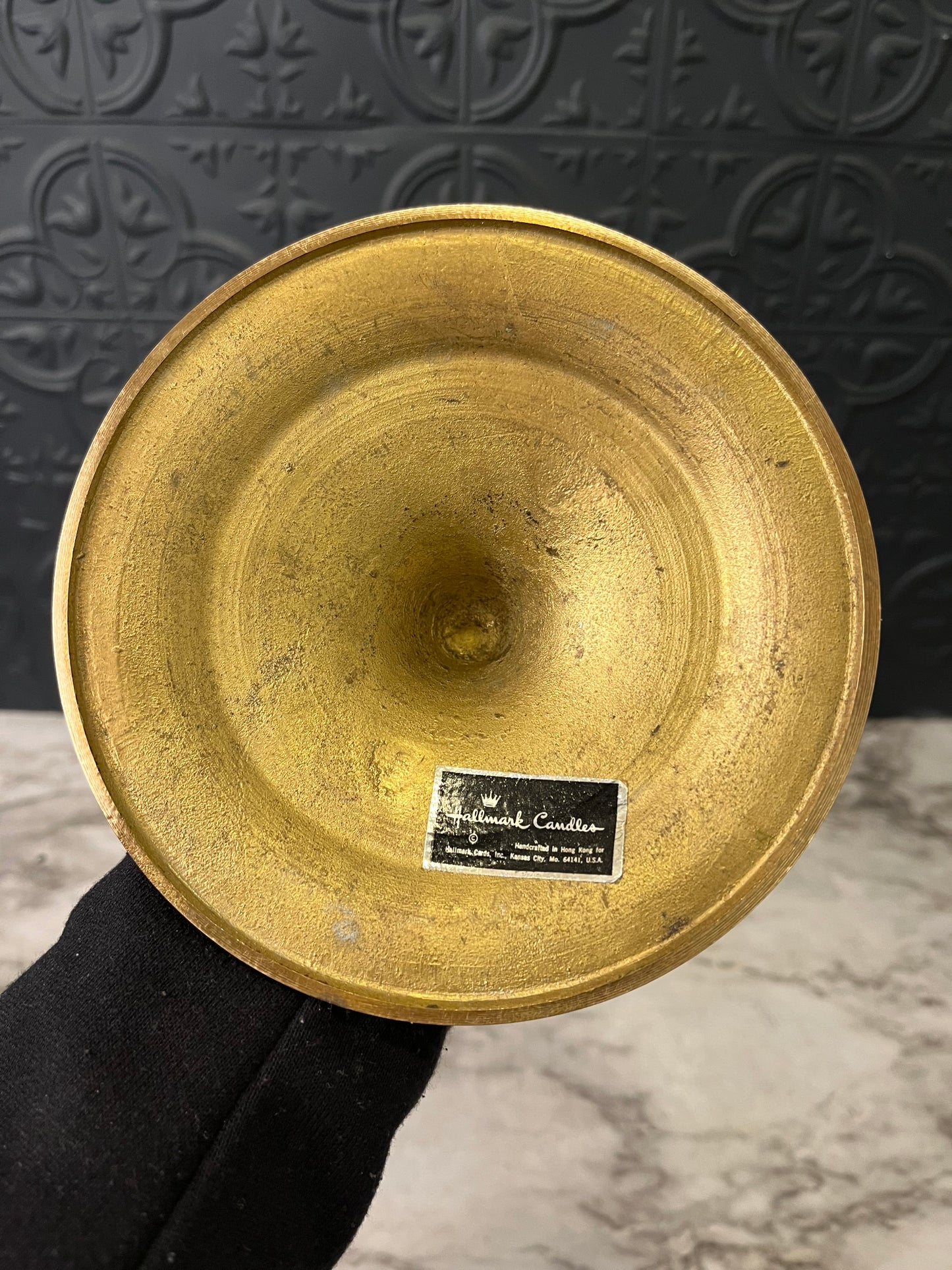 Tall Brass Candle Holder Taper Shaft