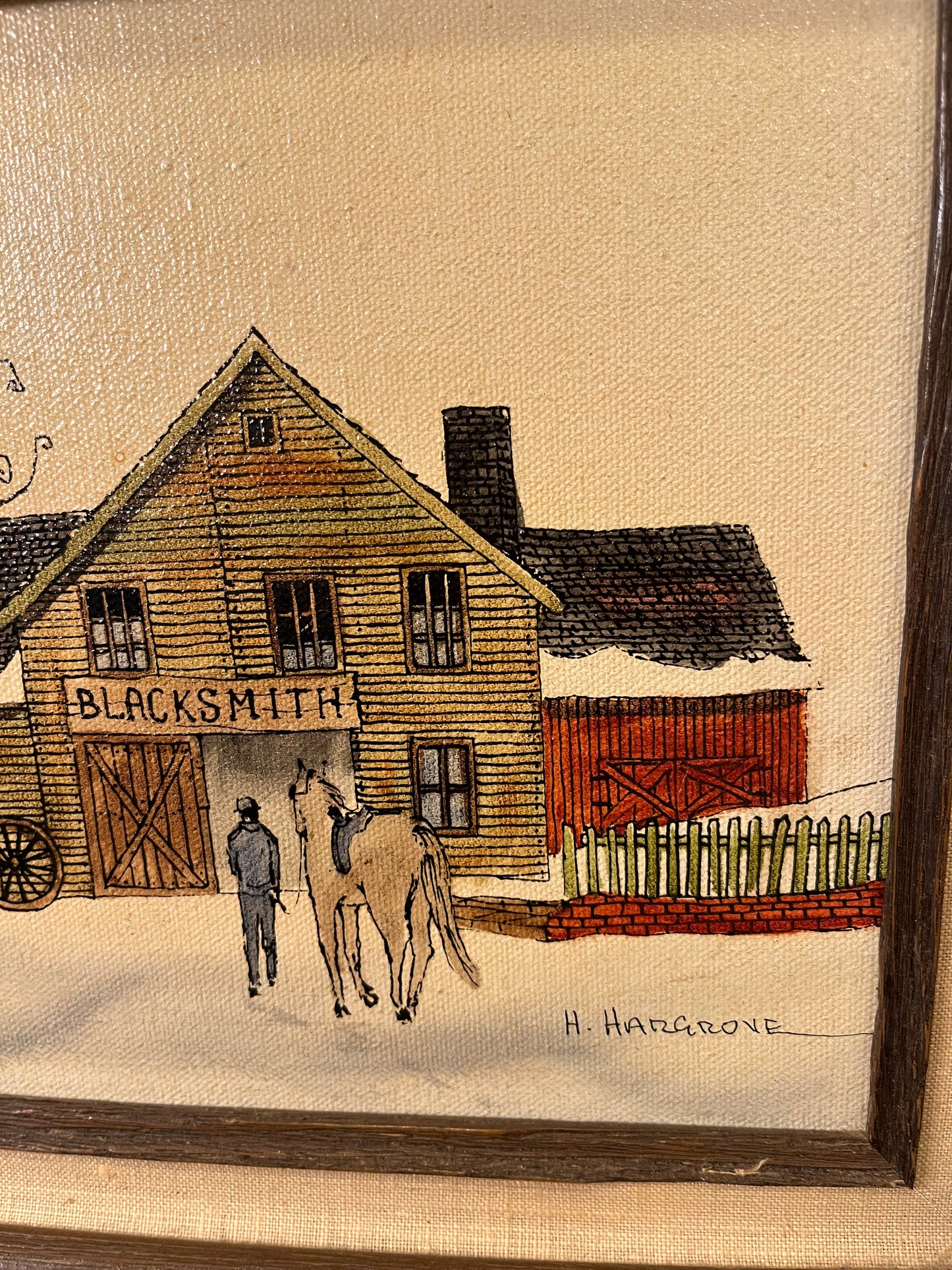 H Hargrove Framed Blacksmith Print