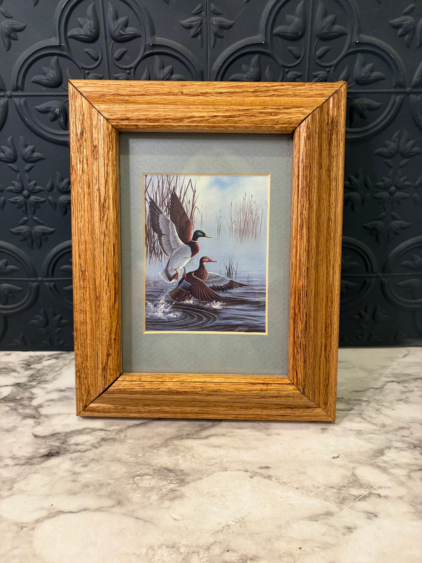 Flying Ducks with Blue Mat