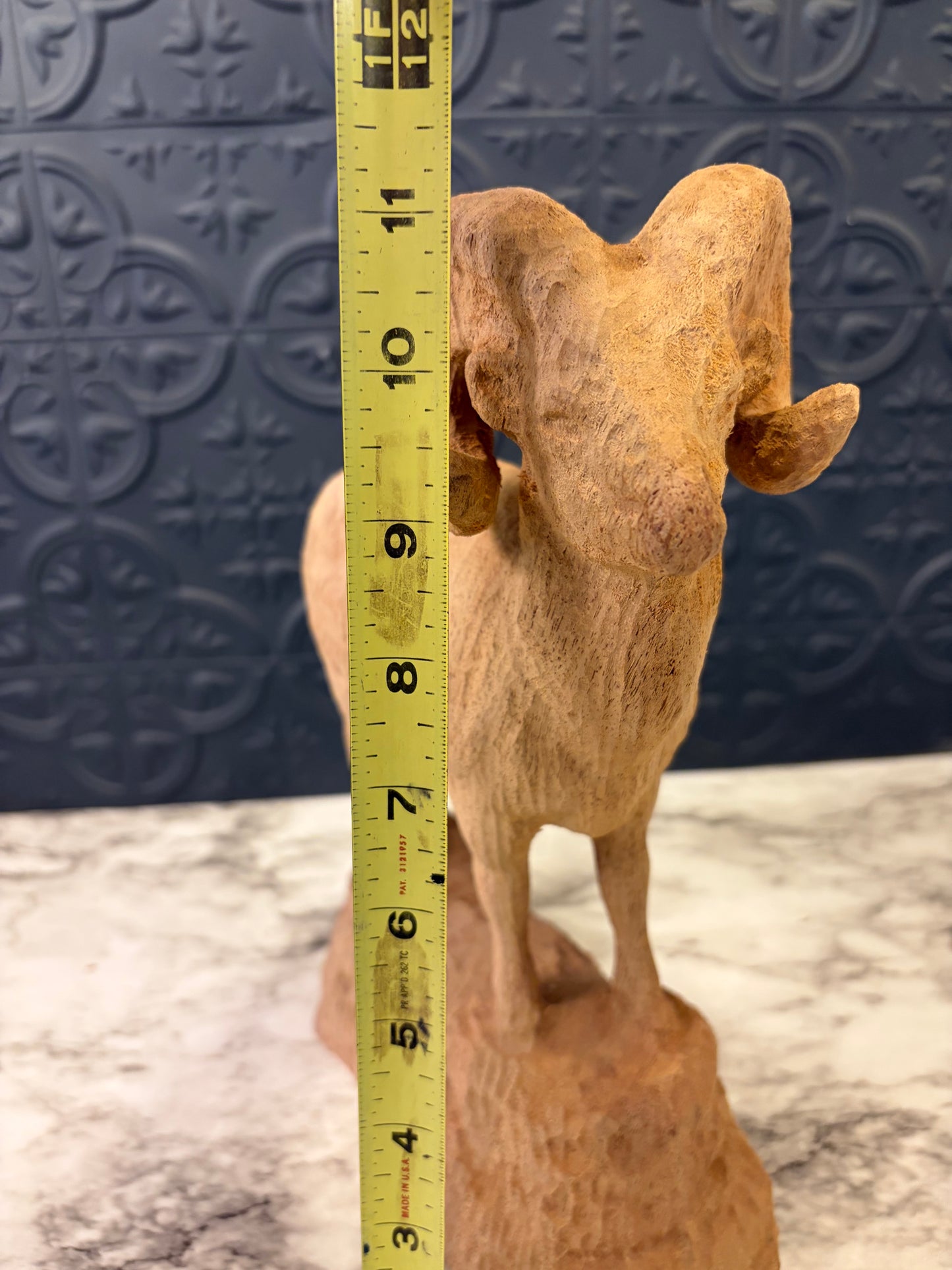 Wood Carved Big Horn Sheep