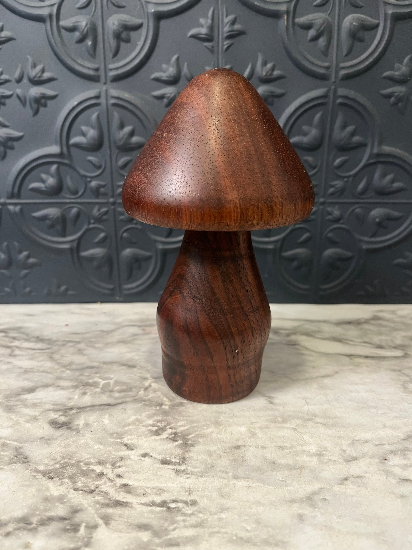 Hand Carved Wooden Mushroom 6"