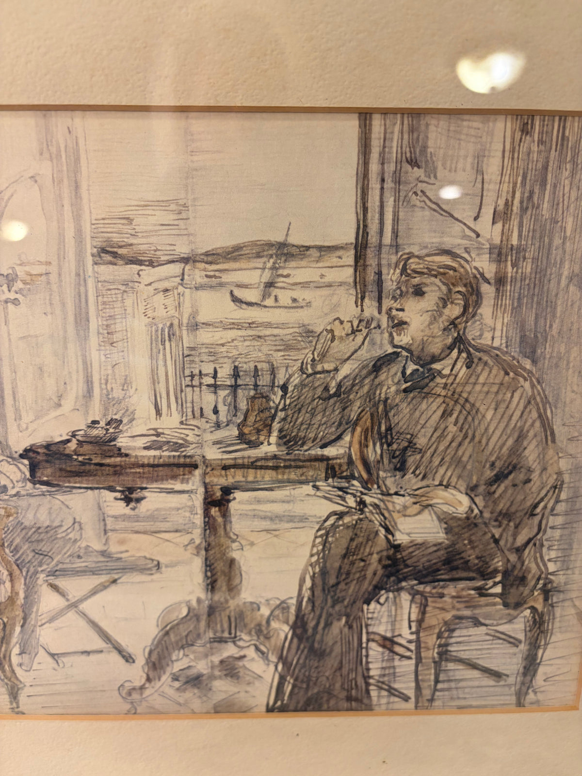Seaside Villa Print Framed by Edouard Manet
