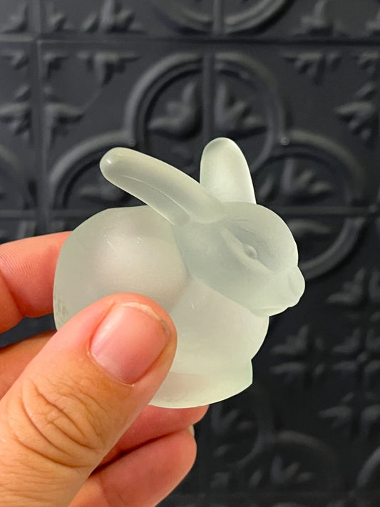 Satin glass bunny candle holder