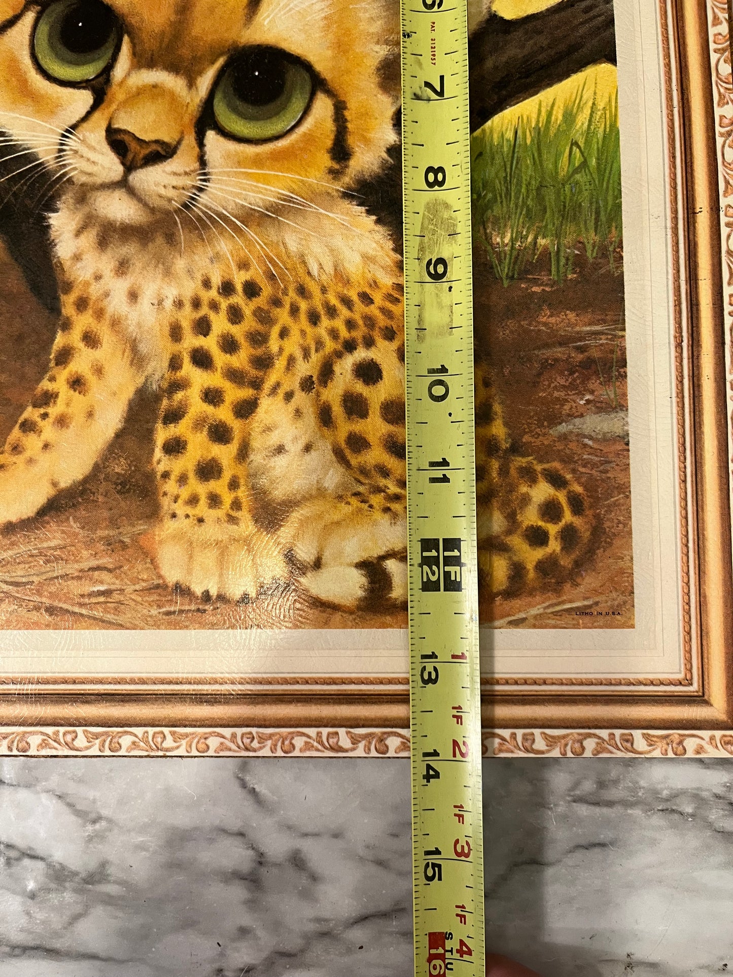 Vintage Big Eye Cheetah Print on Board