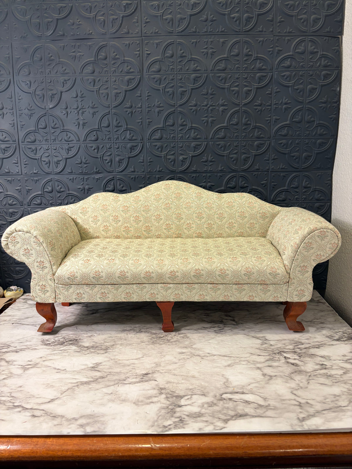 Vintage Doll Cream Floral Sofa