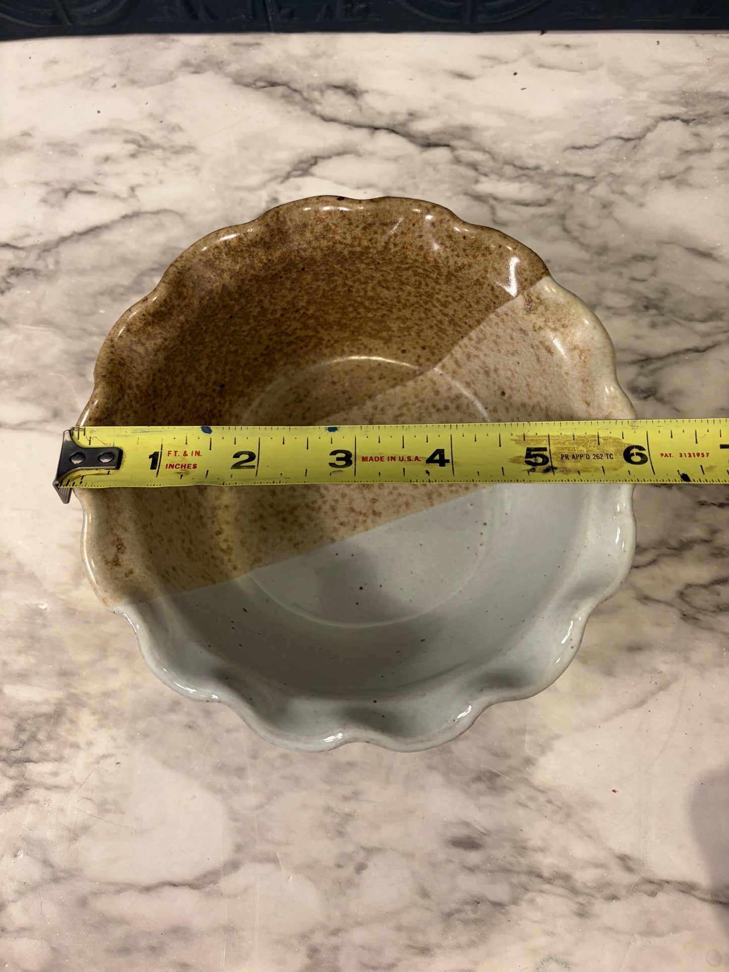 Born to Earth Pottery Dish with Ruffle Top