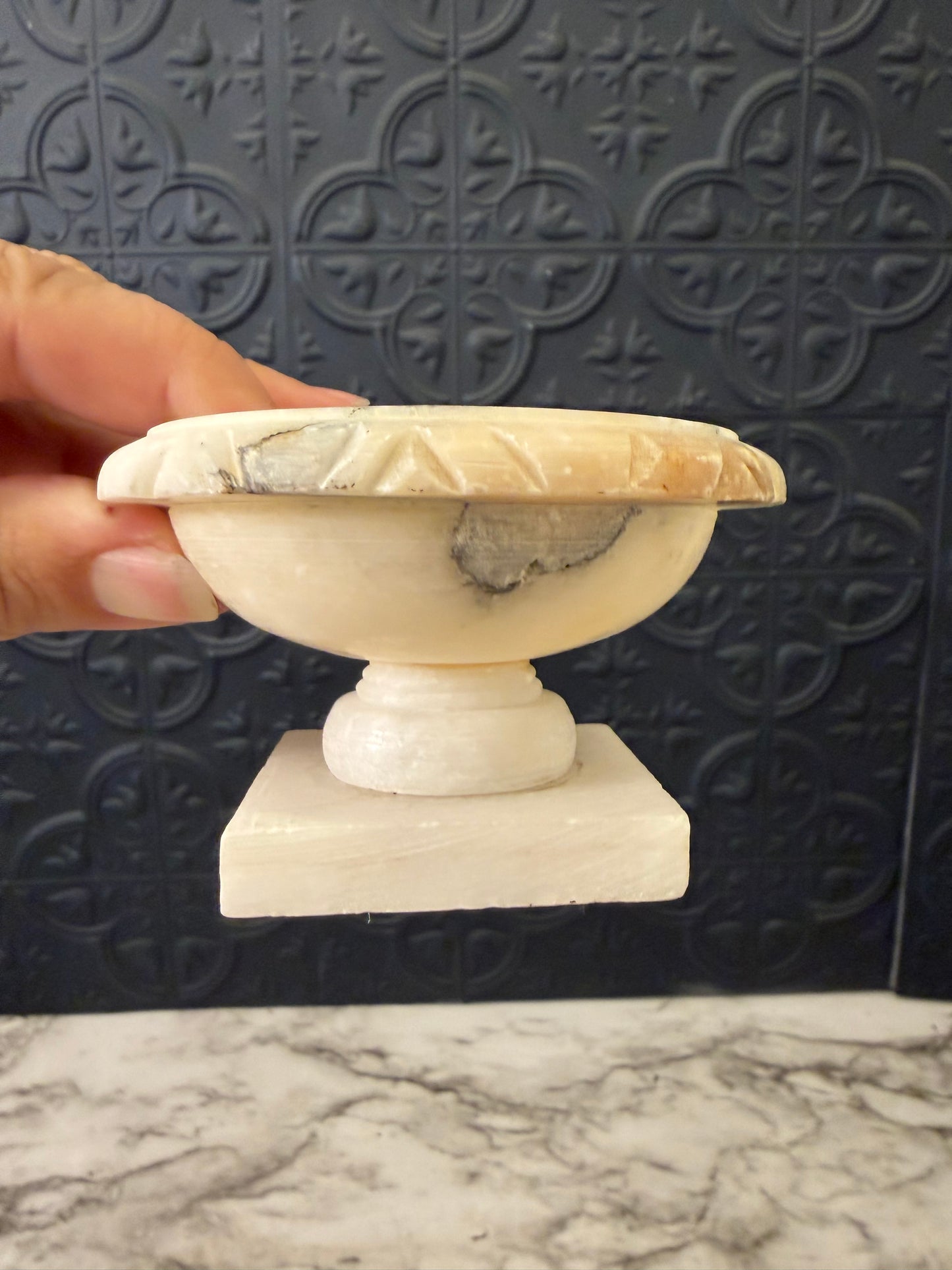 Small Alabaster Pedestal Bowl