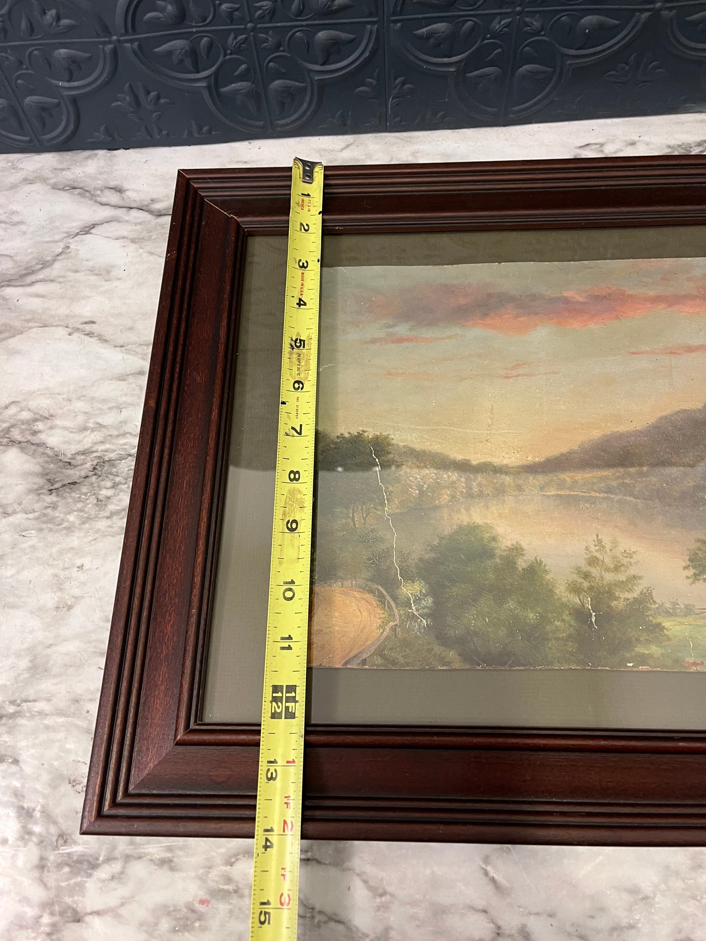 Framed Landscape Painting on Board
